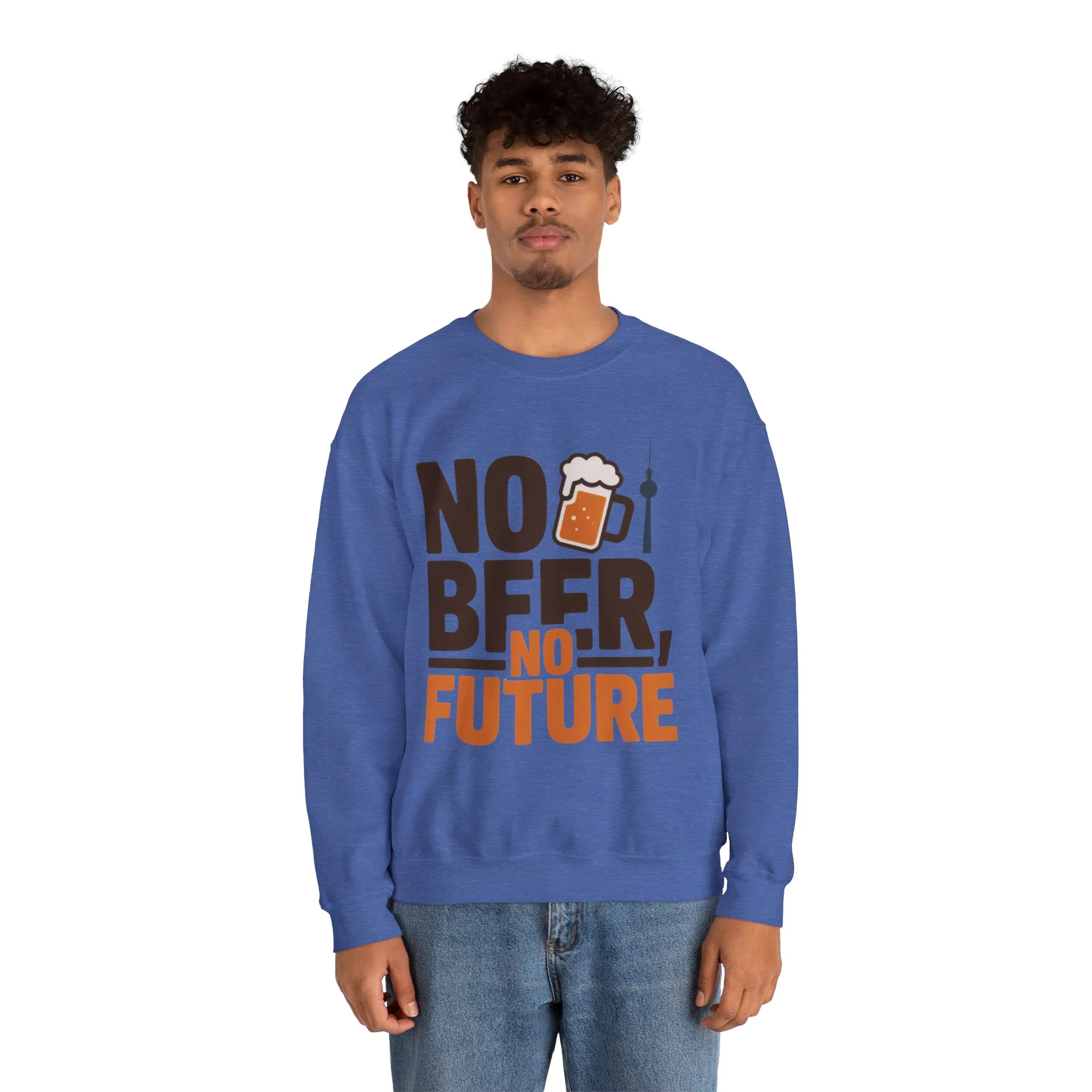 Mens Heavy Blend™ Crewneck Sweatshirt, No Beer No Future Funny Beer Mens Sweatshirt