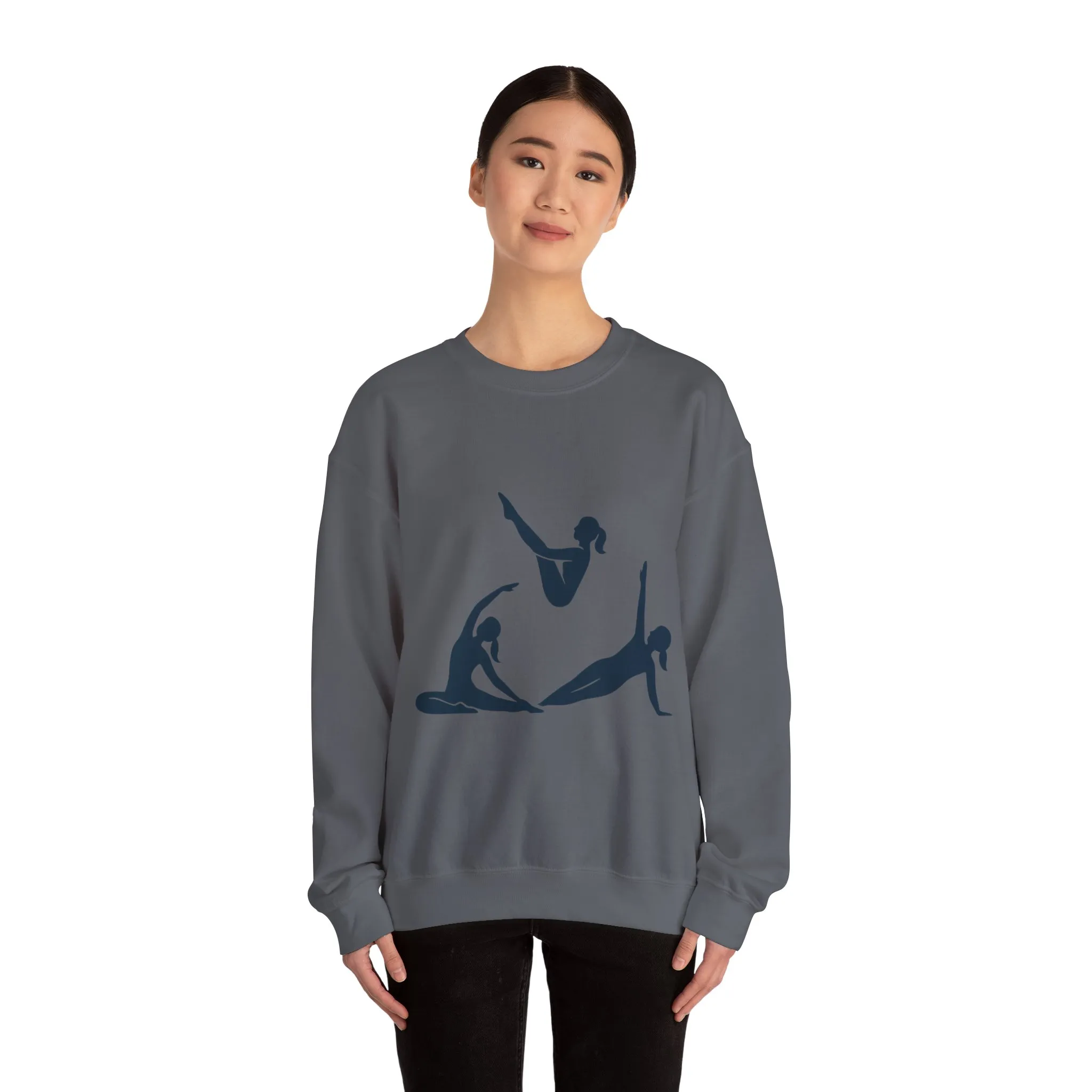 Womens Heavy Blend™ Crewneck Sweatshirt, Womens Pilates Sweatshirt, Yoga Fitness Graphic Pullover, Cute Workout Gym Top, Yoga Lover Gift - Image 17