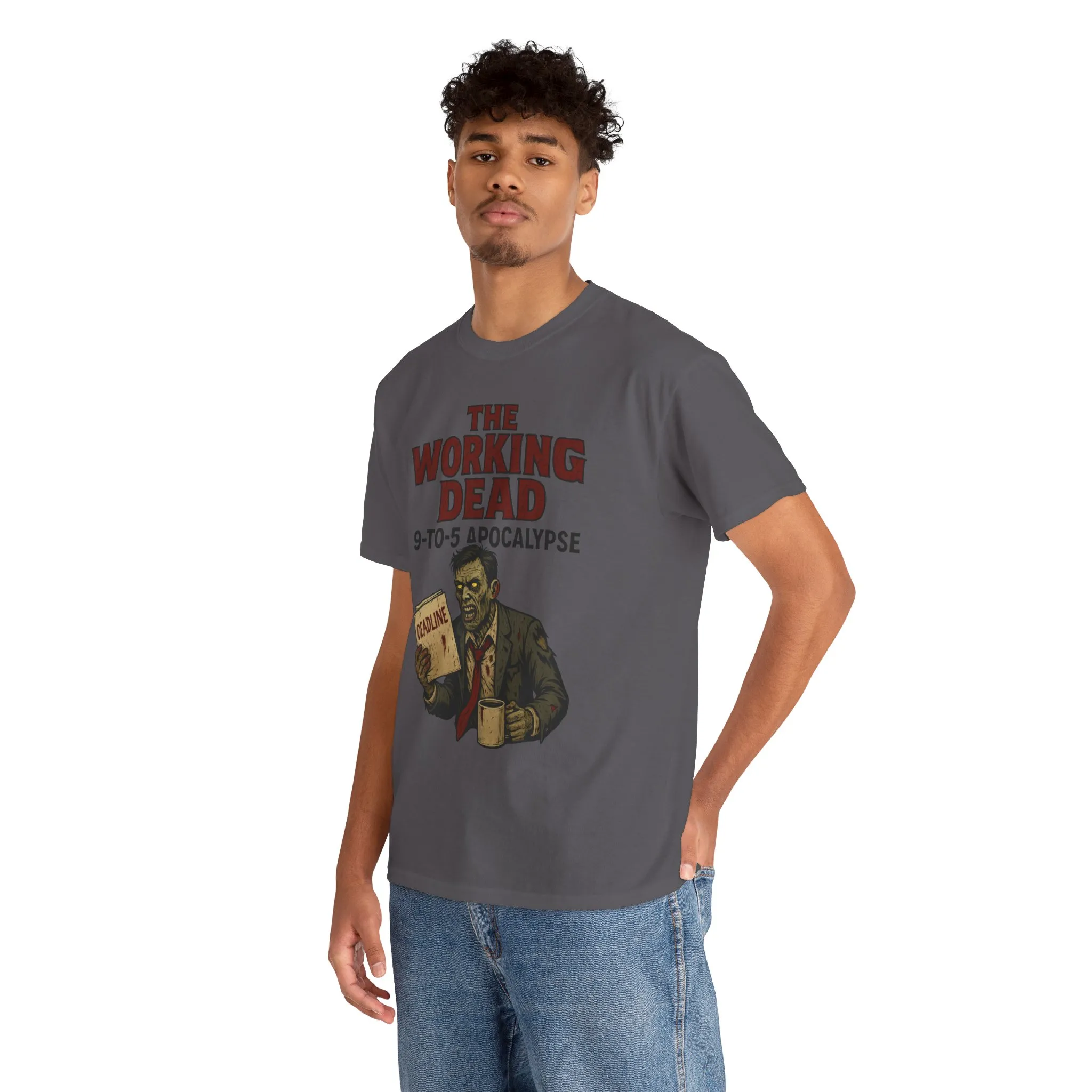 The Working Dead 9-to-5 Apocalypse Men's T-Shirt, Funny Horror Office Zombie Tee, Halloween Zombie Top, Work Humor Sweatshirt - Image 23