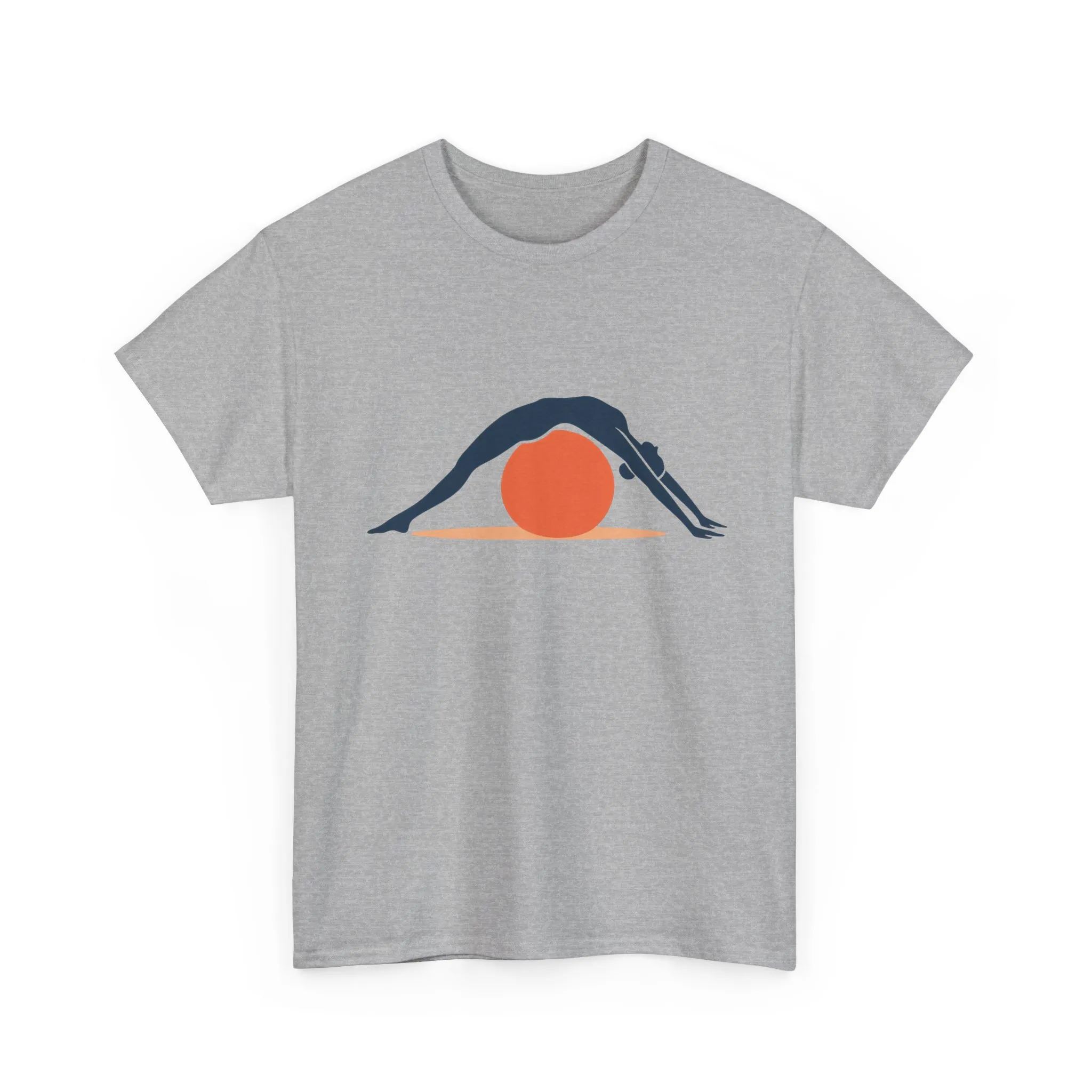 Womens Heavy Cotton Tee, Womens Pilates T-Shirt, Yoga Fitness Graphic Tee, Workout Gym Activewear Top - Image 2