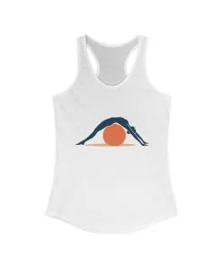 Women's Ideal Racerback Tank, Womens Pilates Tank Top, Yoga Fitness Graphic Top, Cute Workout Activewear Shirt