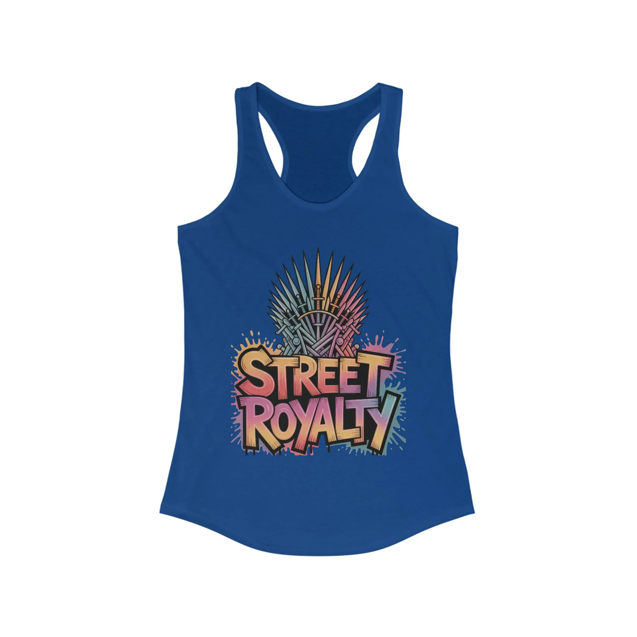 Women's Ideal Racerback Tank, Street Royalty Women's Tank Top, Graffiti Crown Graphic Shirt, Urban Streetwear Sleeveless Skater Girl Top - Image 13