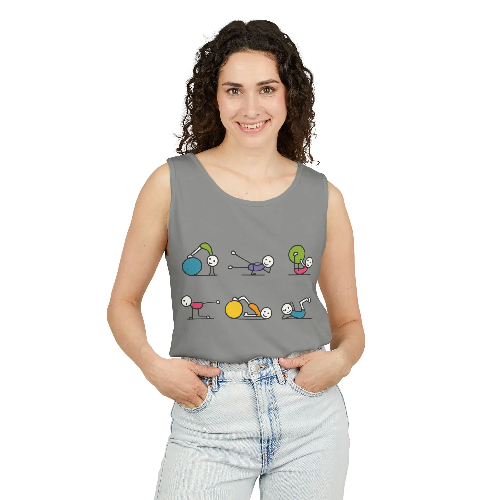 Womens Garment-Dyed Tank Top, Fit Fun Pilates Womens Tank Top, Cute Workout Shirt, Funny Yoga Gym Top for Women - Image 14