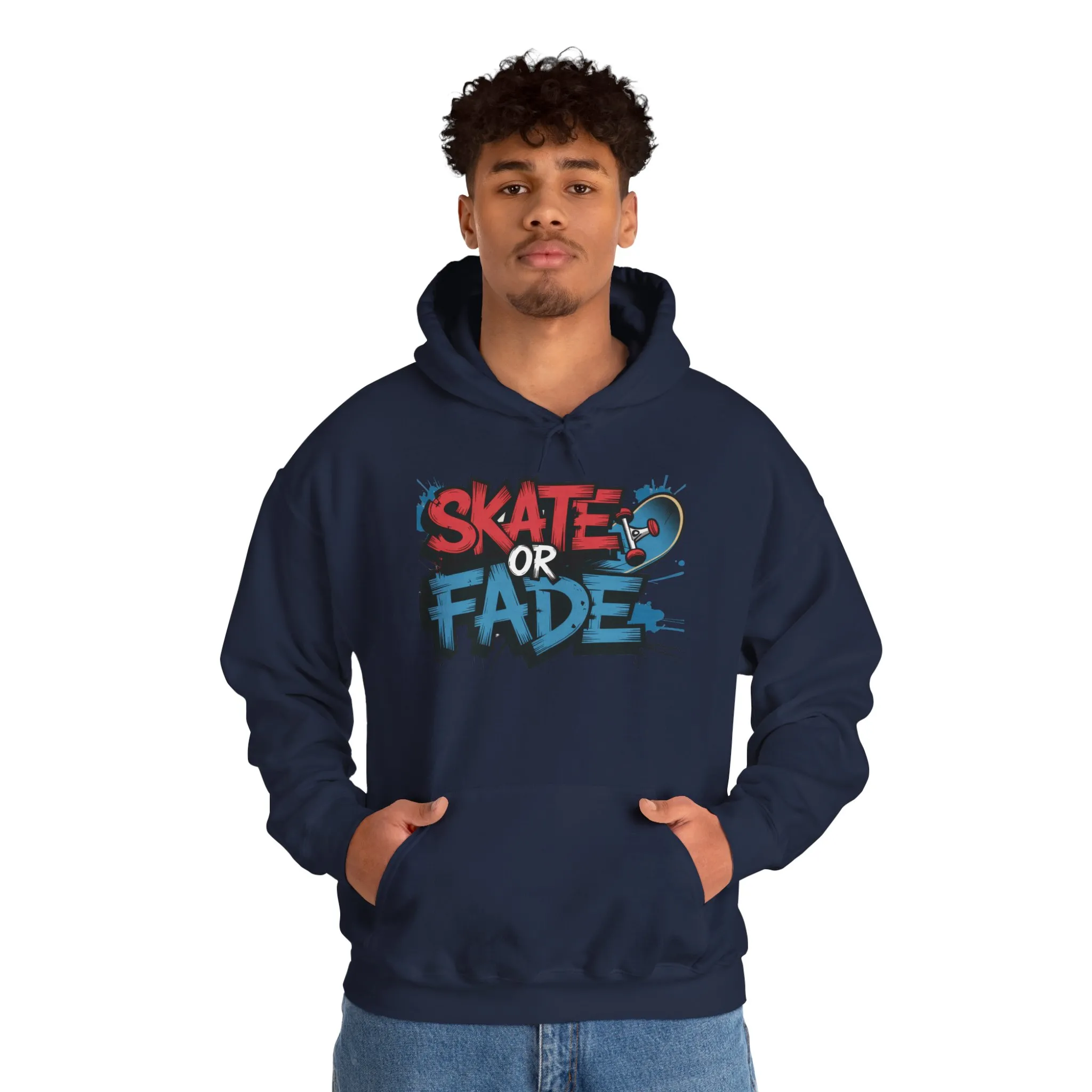 Skate Or Fade Men's Hoodie, Graffiti Skateboarding Pullover, Urban Streetwear Hoodie for Skaters - Image 29