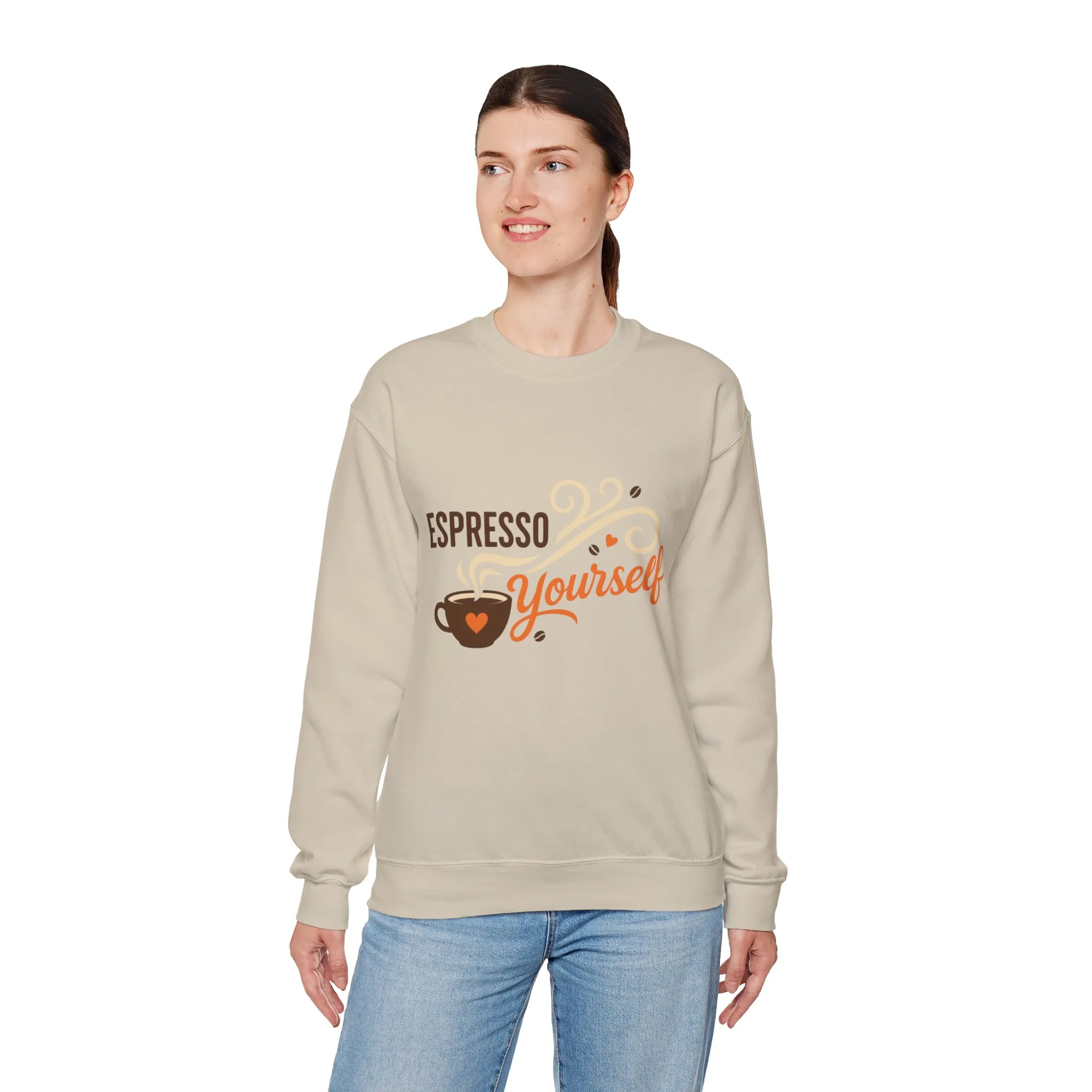 Espresso Yourself Womens Sweatshirt, Coffee Lover Pullover, Funny Barista Gift - Image 6