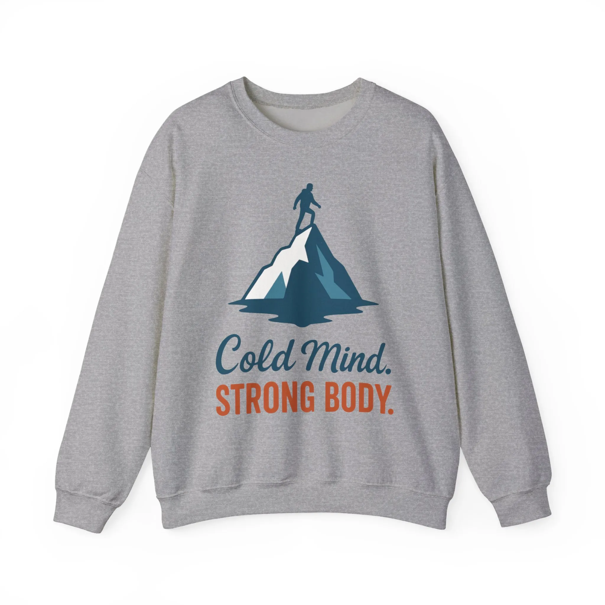 Mens Heavy Blend™ Crewneck Sweatshirt, Cold Mind Strong Body Sweatshirt, Nordic Mountain Minimalist Pullover - Image 13