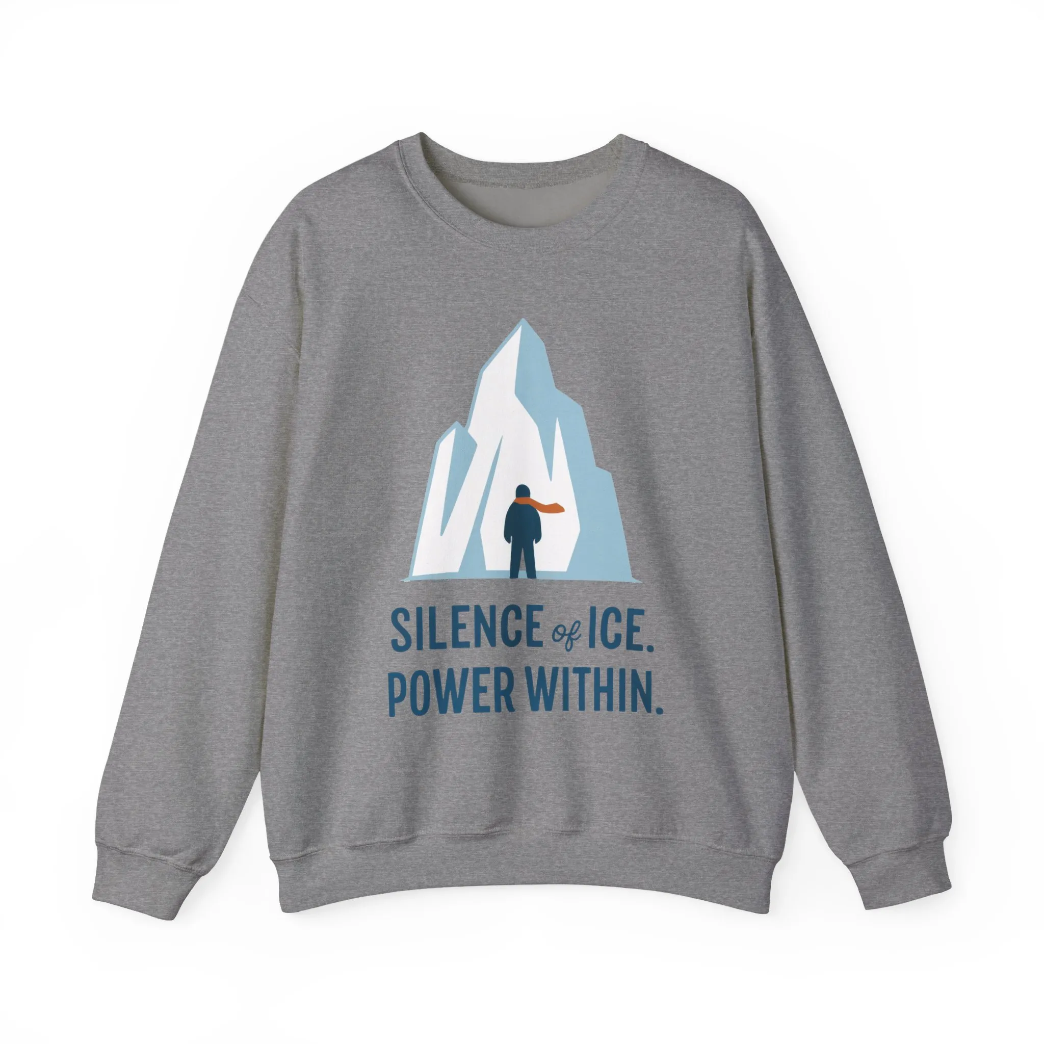 Mens Heavy Blend™ Crewneck Sweatshirt, Silence of Ice Power Within Sweatshirt, Nordic Iceberg Minimalist Pullover - Image 16