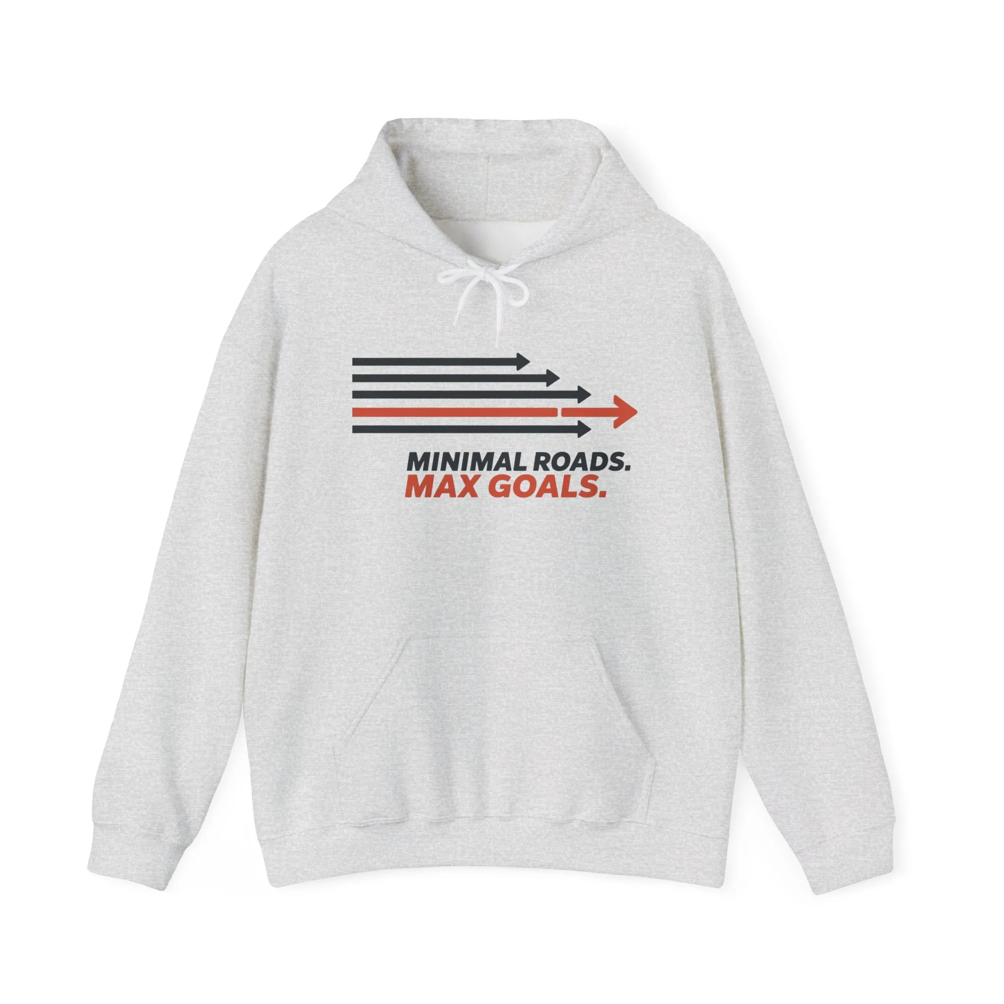 Mens Heavy Blend™ Hooded Sweatshirt, Minimal Roads Max Goals Motivational Mens Hoodie - Image 2