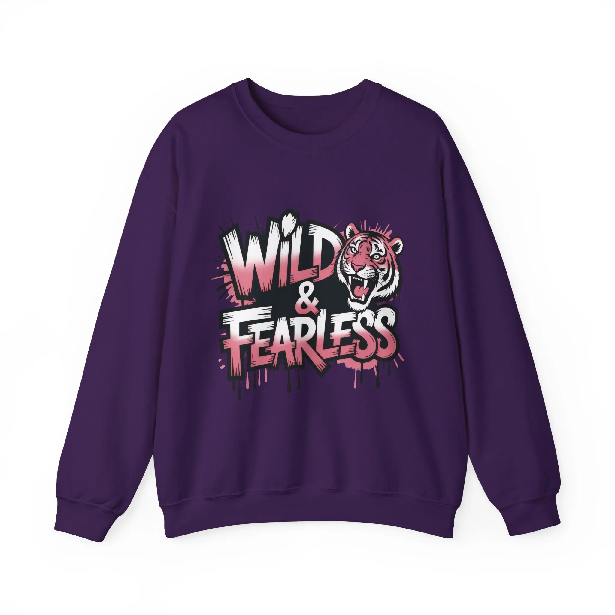 Women's Sweatshirt Wild & Fearless, Tiger Graffiti Graphic Pullover, Bold Urban Streetwear Top - Image 22