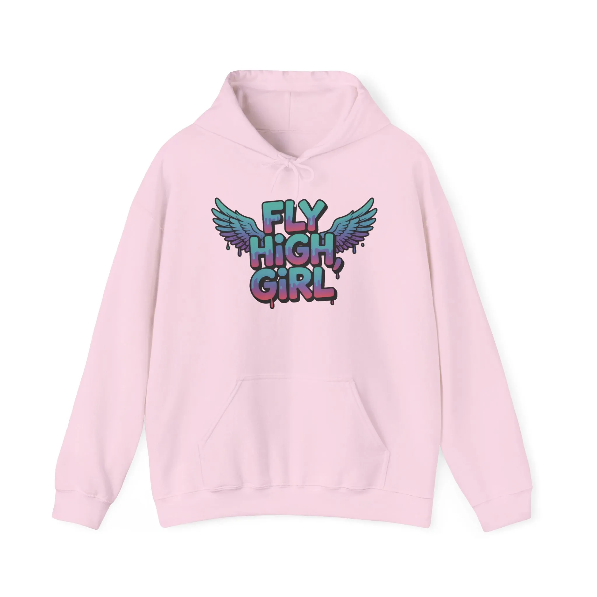 Women's Hoodie Fly High Girl, Angel Wings Graffiti Drip Graphic Pullover, Streetwear Hoodie - Image 29
