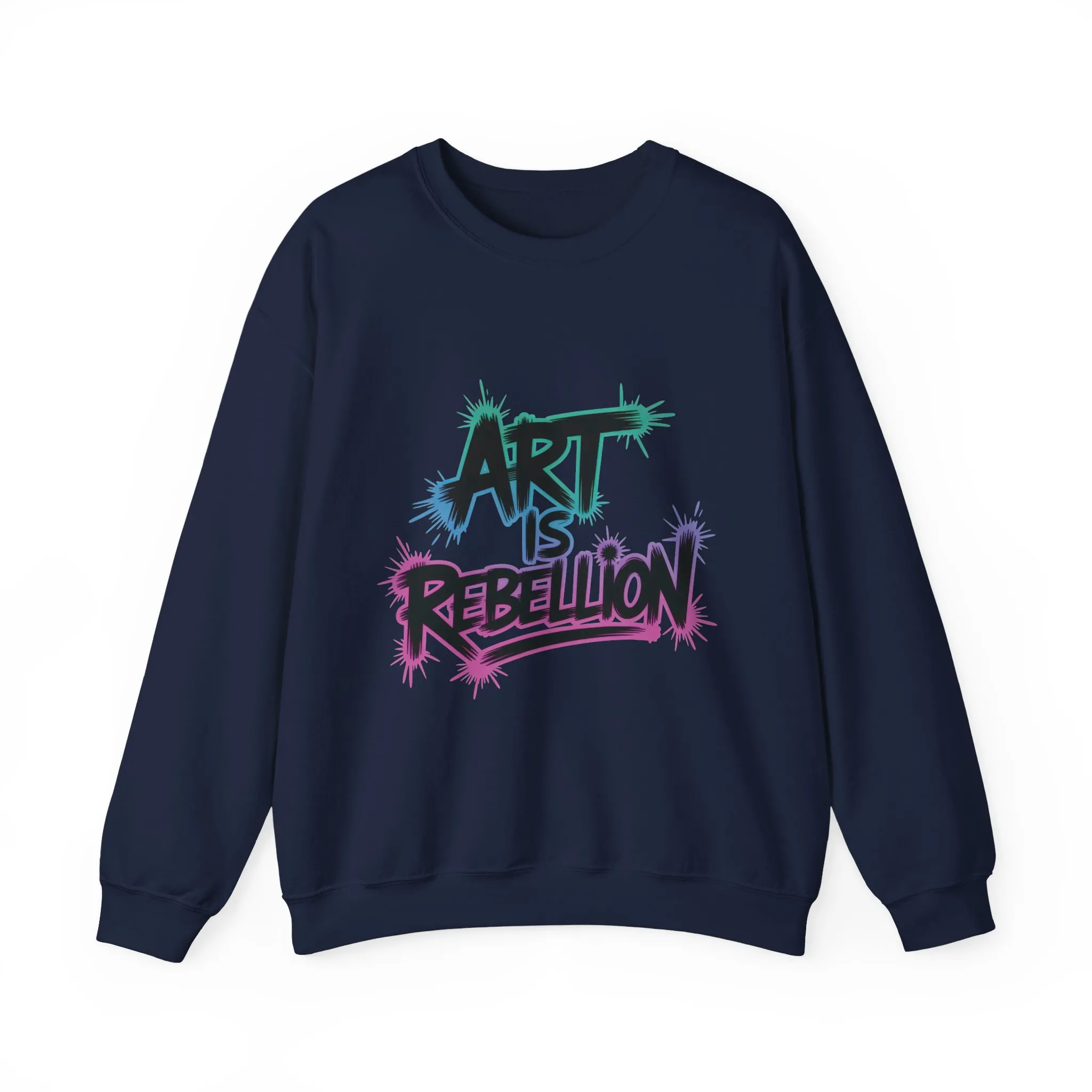 Art Is Rebellion Women's Sweatshirt, Graffiti Graphic Pullover, Bold Rebel Street Art Statement Top, Heavy Blend™ Crewneck Sweatshirt - Image 21