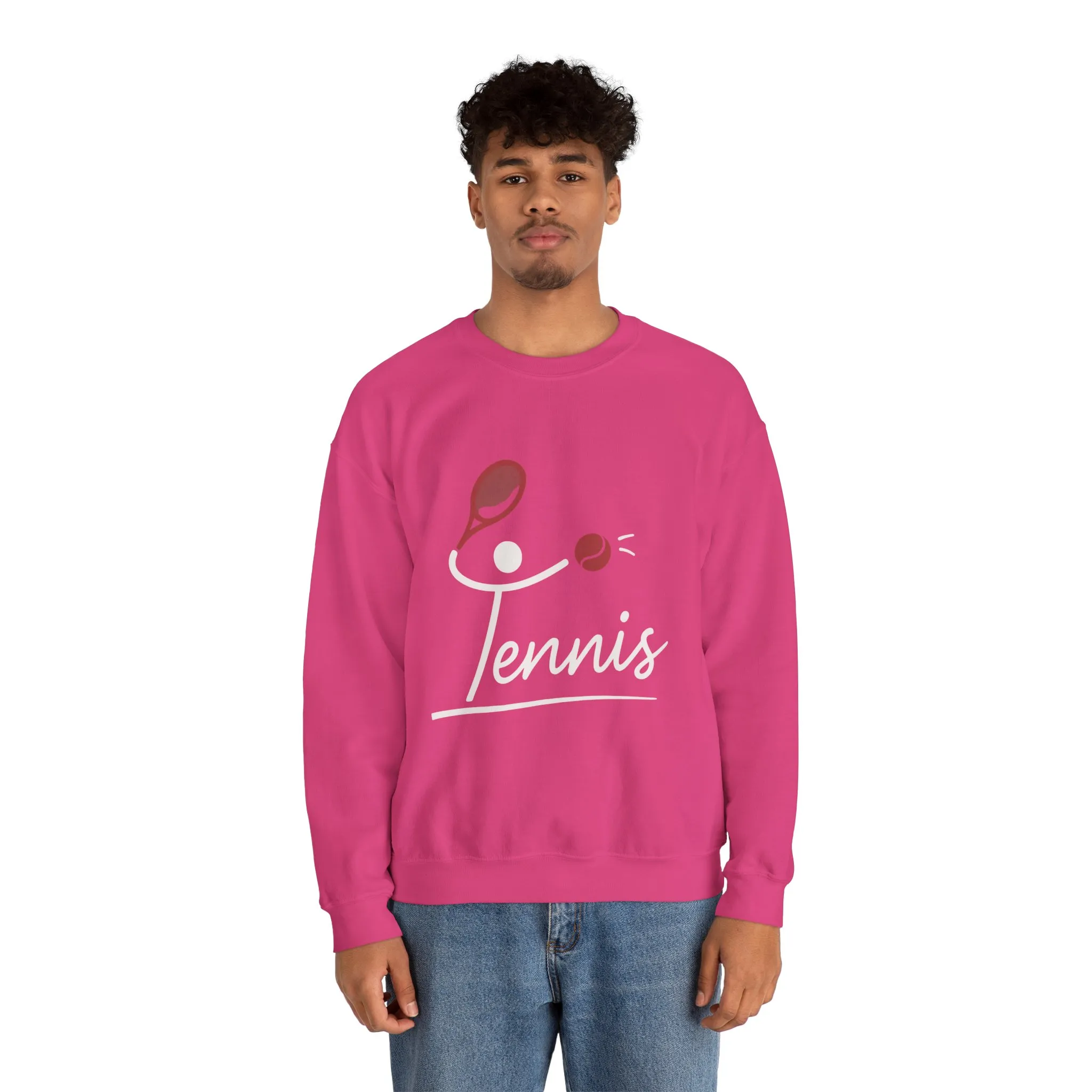 Womens Heavy Blend™ Crewneck Sweatshirt, Womens Tennis Sweatshirt, Cute Sports Graphic Pullover, Workout Gym Activewear Top - Image 35