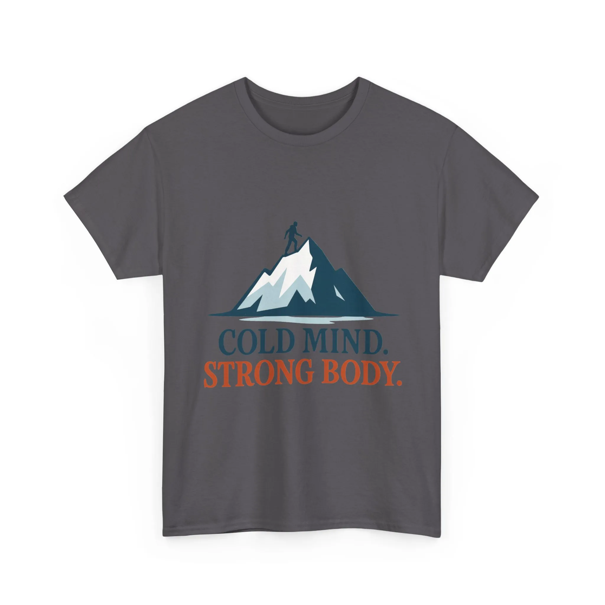 Cold Mind Strong Body Mens T-Shirt, Nordic Minimalist Mountain Hiking Tee - Image 22