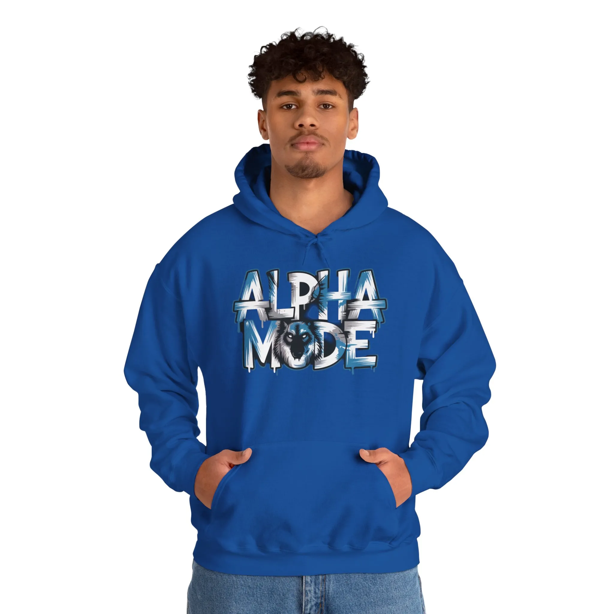 Mens Heavy Blend™ Hooded Sweatshirt, Alpha Mode Wolf Hoodie Mens Bold Streetwear - Image 31