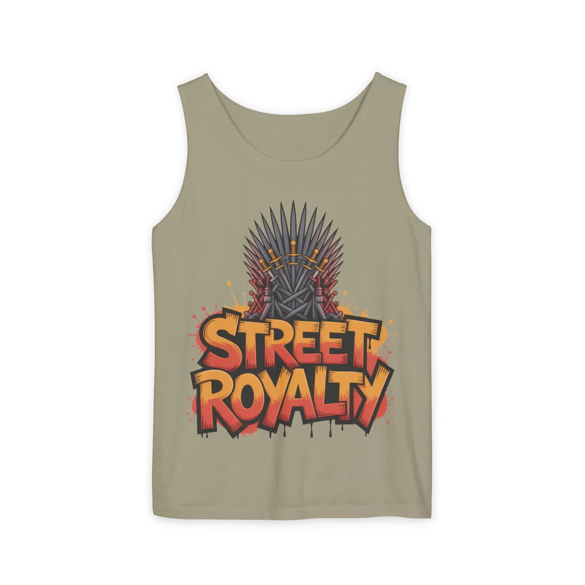 Street Royalty Men's Tank Top, Graffiti Crown Graphic Muscle Shirt, Urban Streetwear Sleeveless Skate Style - Image 4