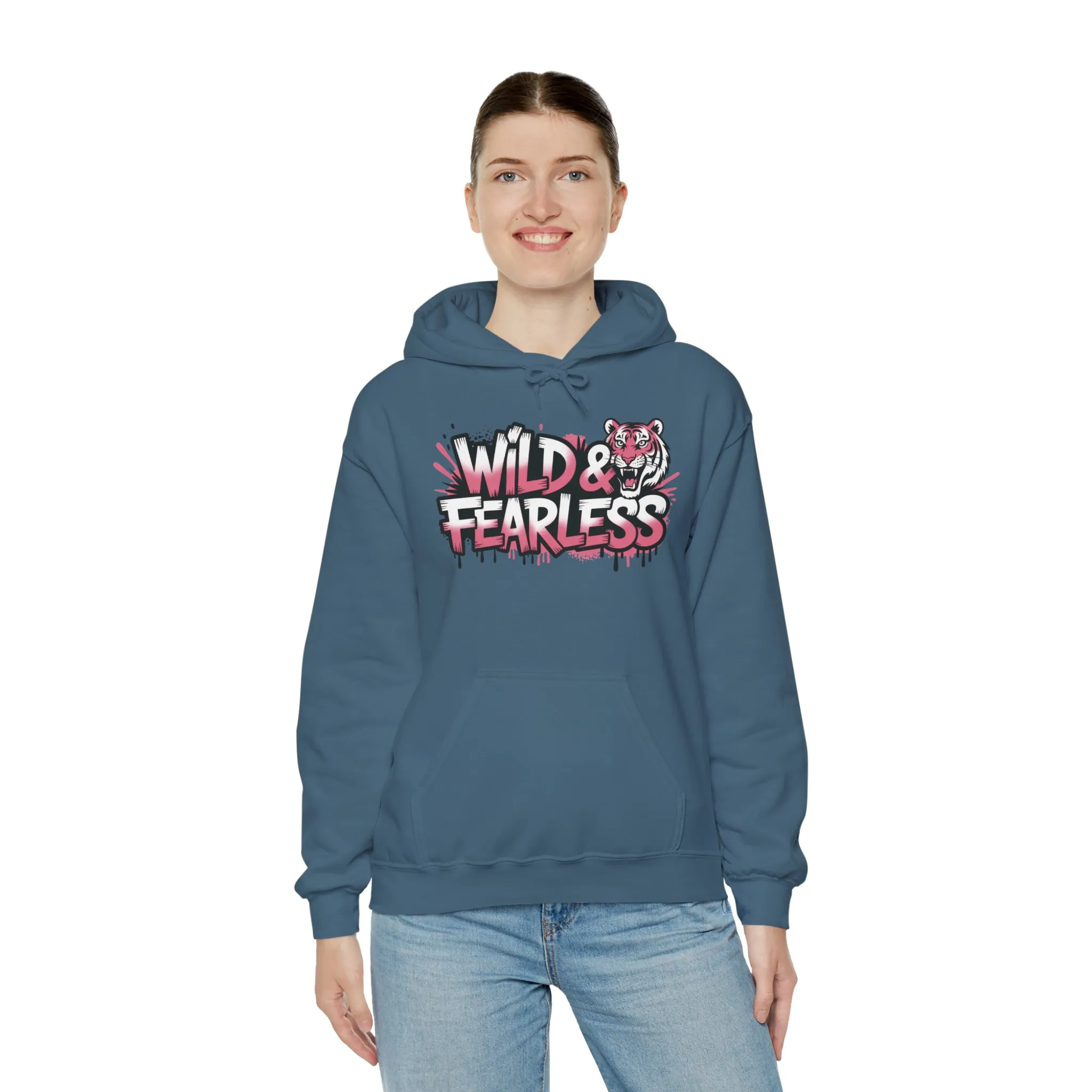 Women's Hoodie Wild & Fearless, Tiger Graffiti Graphic Pullover, Bold Urban Streetwear Hoodie - Image 16