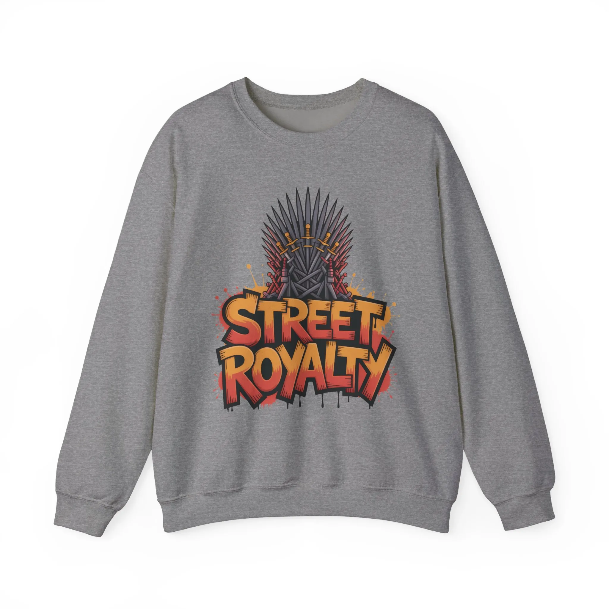 Street Royalty Men's Crewneck Sweatshirt, Graffiti Crown Graphic Pullover, Urban Streetwear Top for Men - Image 14