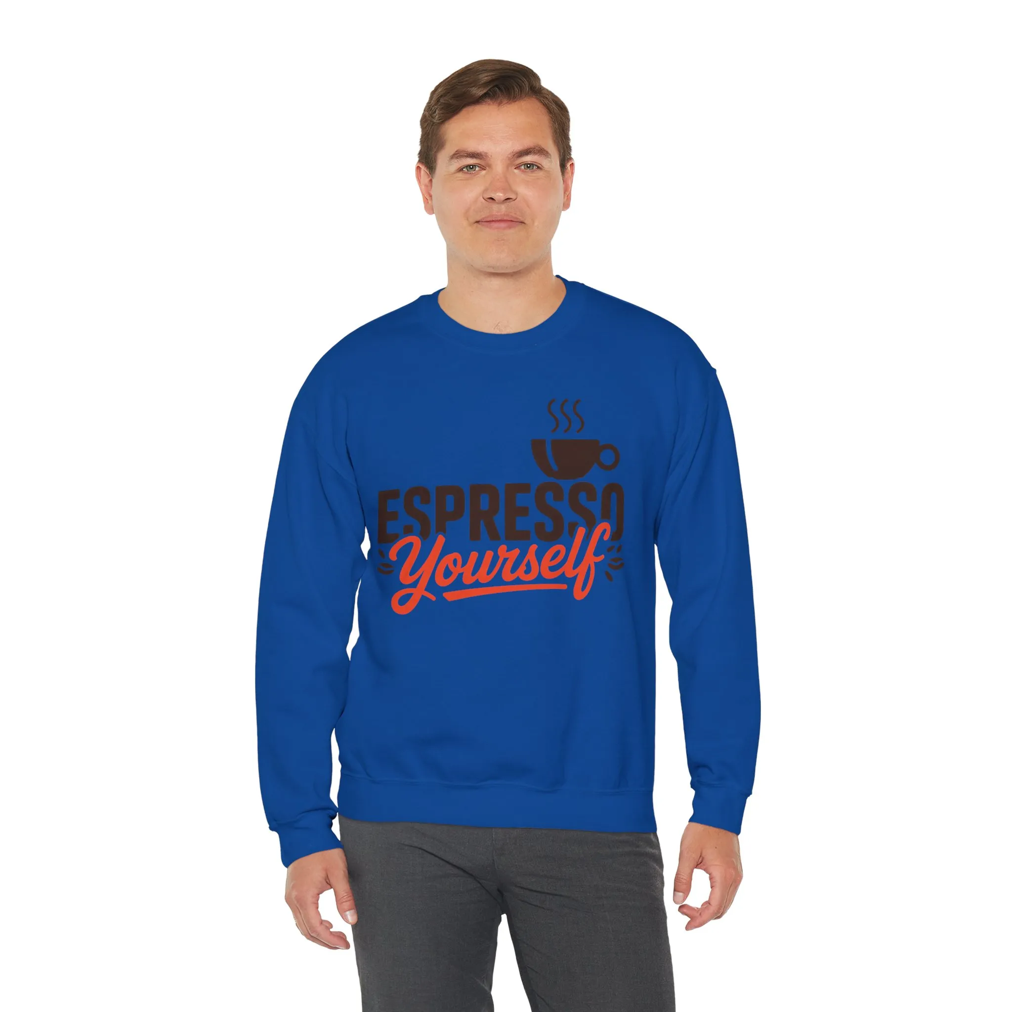 Mens Heavy Blend™ Crewneck Sweatshirt, Espresso Yourself Sweatshirt, Funny Coffee Lover Mens Crewneck, Cafe Lover Gift - Image 27