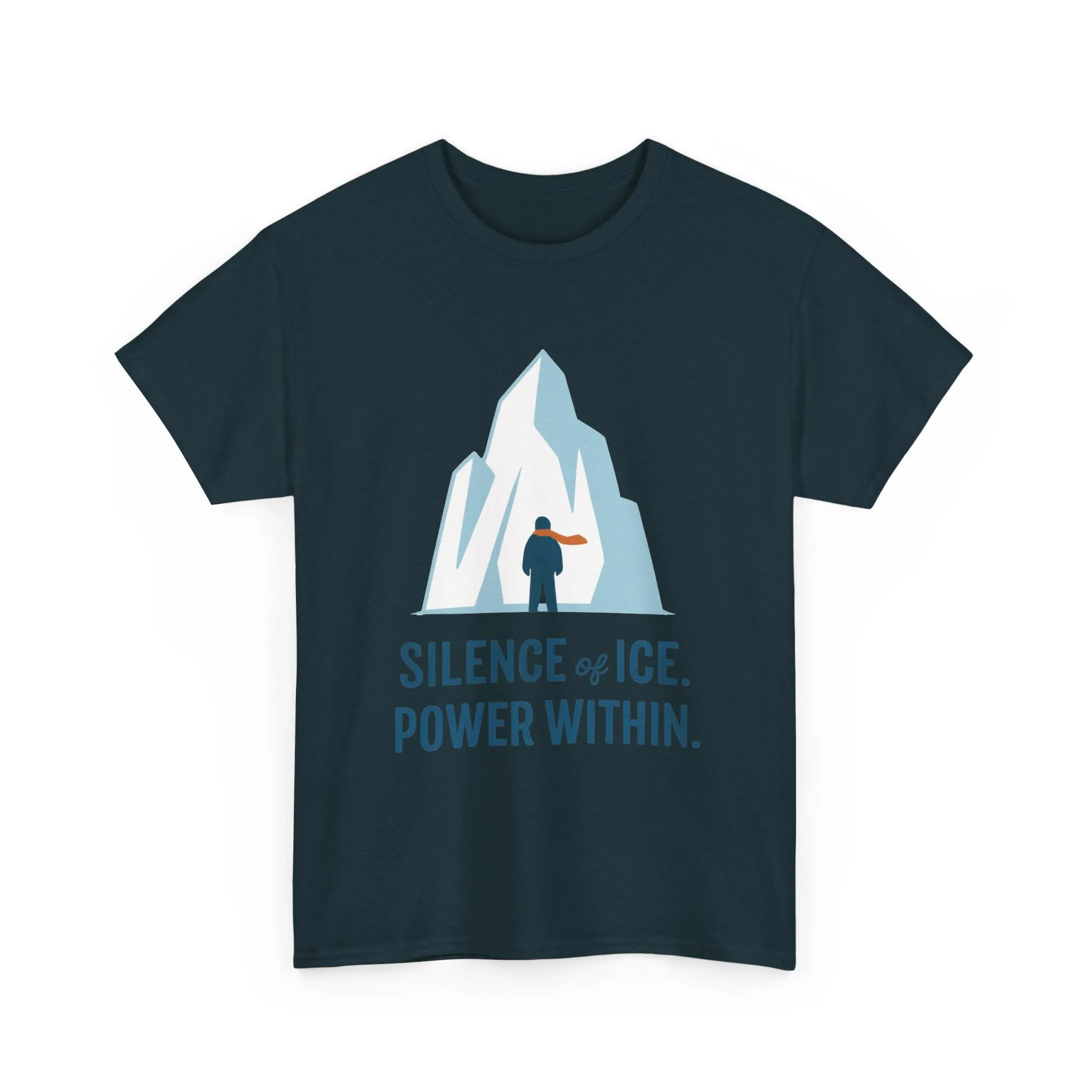 Silence of Ice Power Within Mens T-Shirt, Minimalist Nordic Iceberg Graphic Tee - Image 19