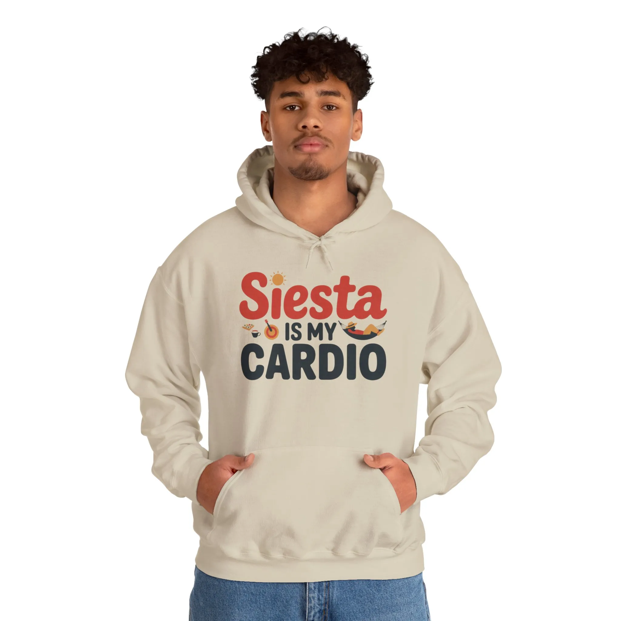 Mens Heavy Blend™ Hooded Sweatshirt, Siesta Is My Cardio Funny Mens Hoodie Spain Humor Gift - Image 11