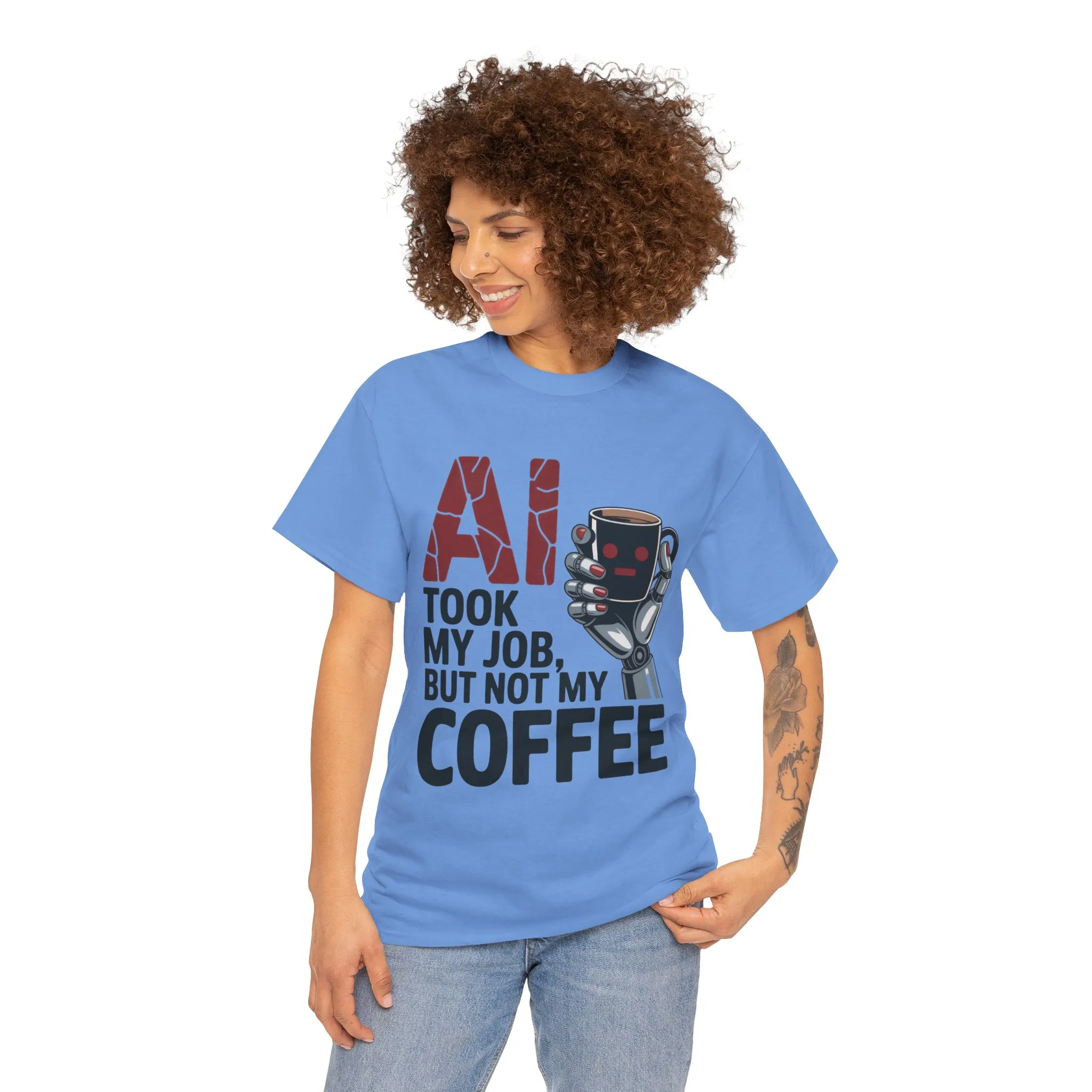 Women's AI Coffee T-Shirt, Funny Robot Job Humor Tee, Geek Sarcastic Gift for Her, Sarcastic Work Shirt, Career Humor - Image 14