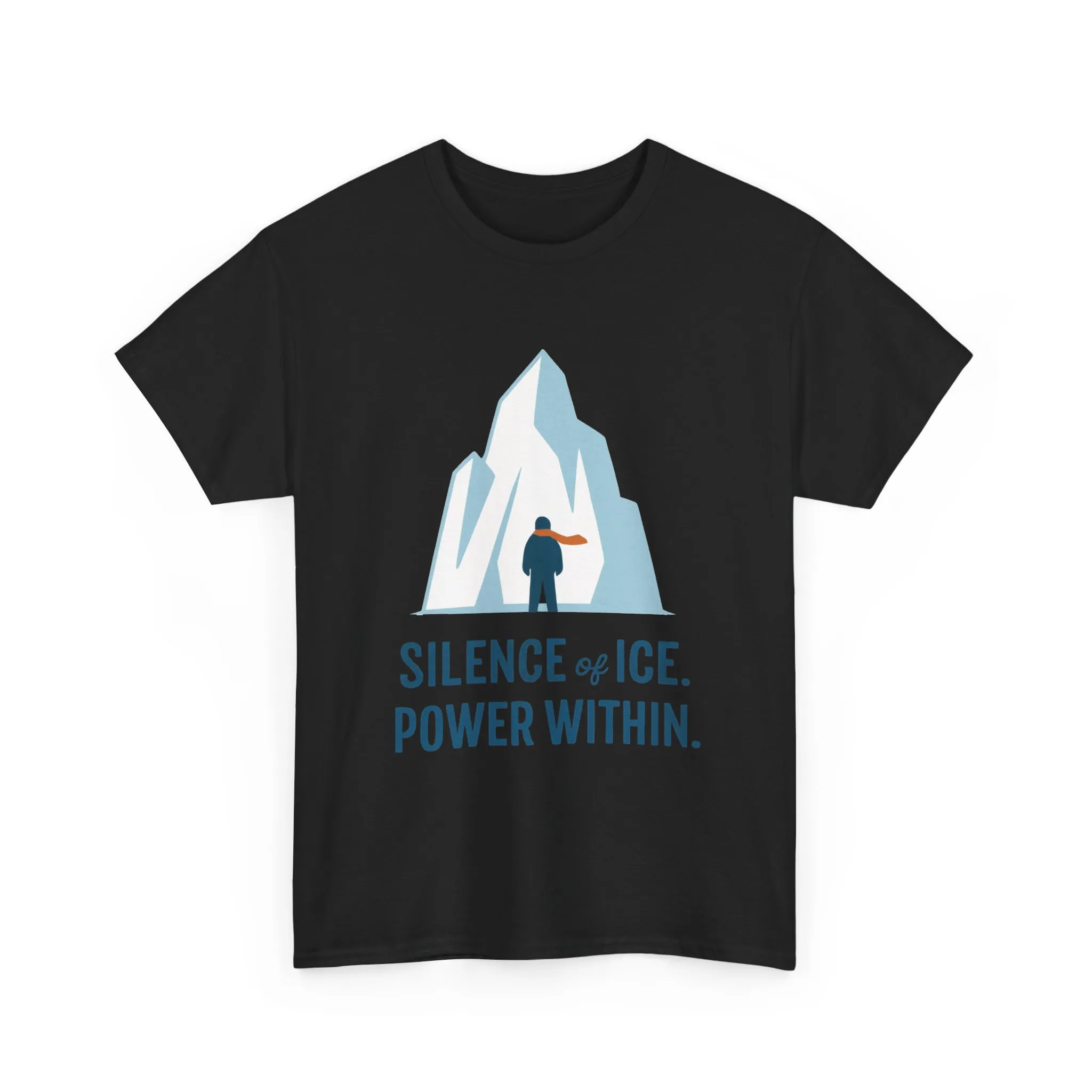 Silence of Ice Power Within Mens T-Shirt, Minimalist Nordic Iceberg Graphic Tee - Image 7