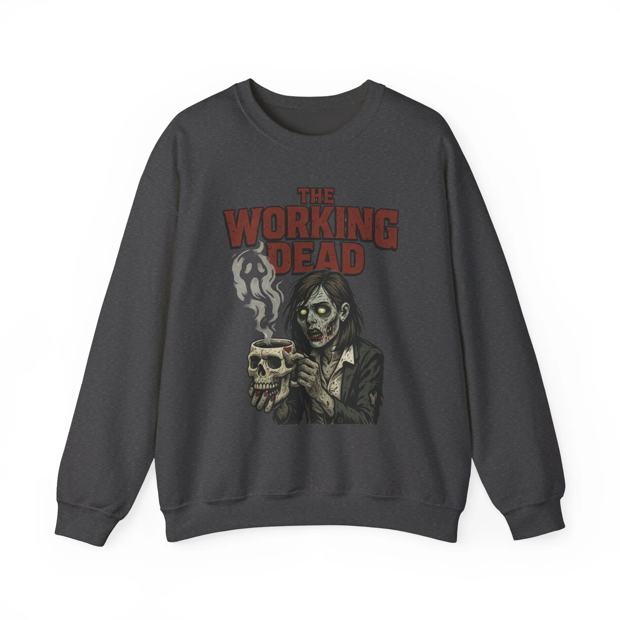 The Working Dead Women's Zombie Sweatshirt, Halloween Zombie Top, Work Humor Sweatshirt, Women's Heavy Blend™ Crewneck Sweatshirt - Image 13