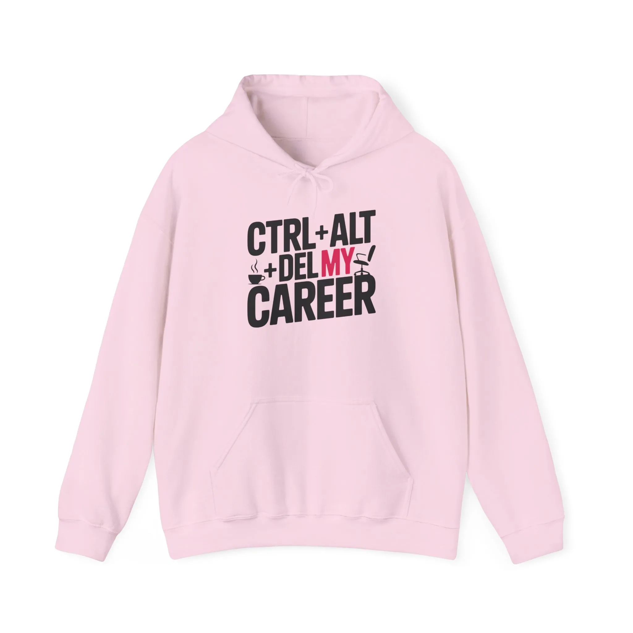 Ctrl Alt Del My Career Hoodie, Funny Geek Workwear, Sarcastic Office Humor Pullover, Women's Heavy Blend™ Hooded Sweatshirt - Image 3