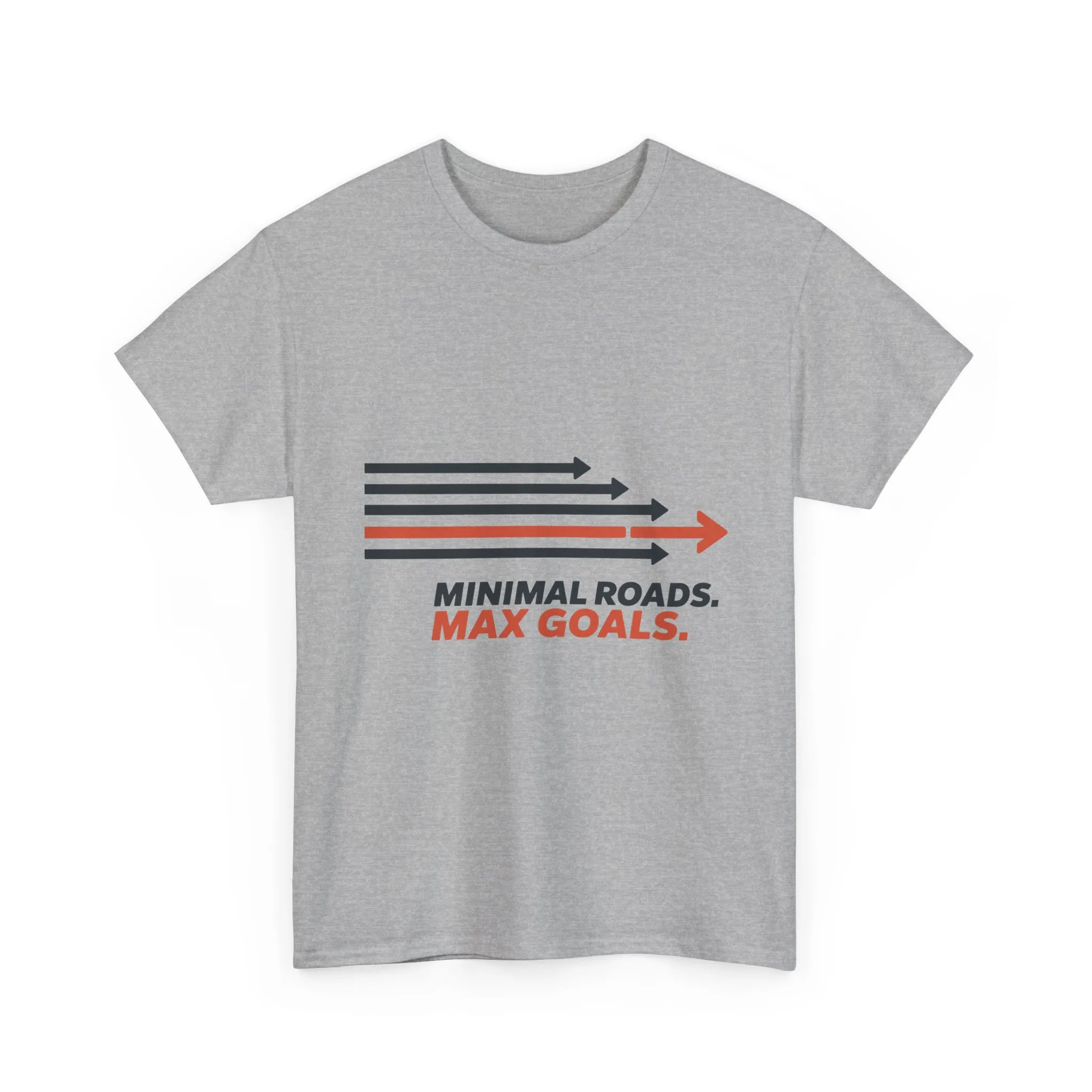 Minimal Roads Max Goals Motivational Mens T-Shirt, Urban Style Graphic Tee - Image 4