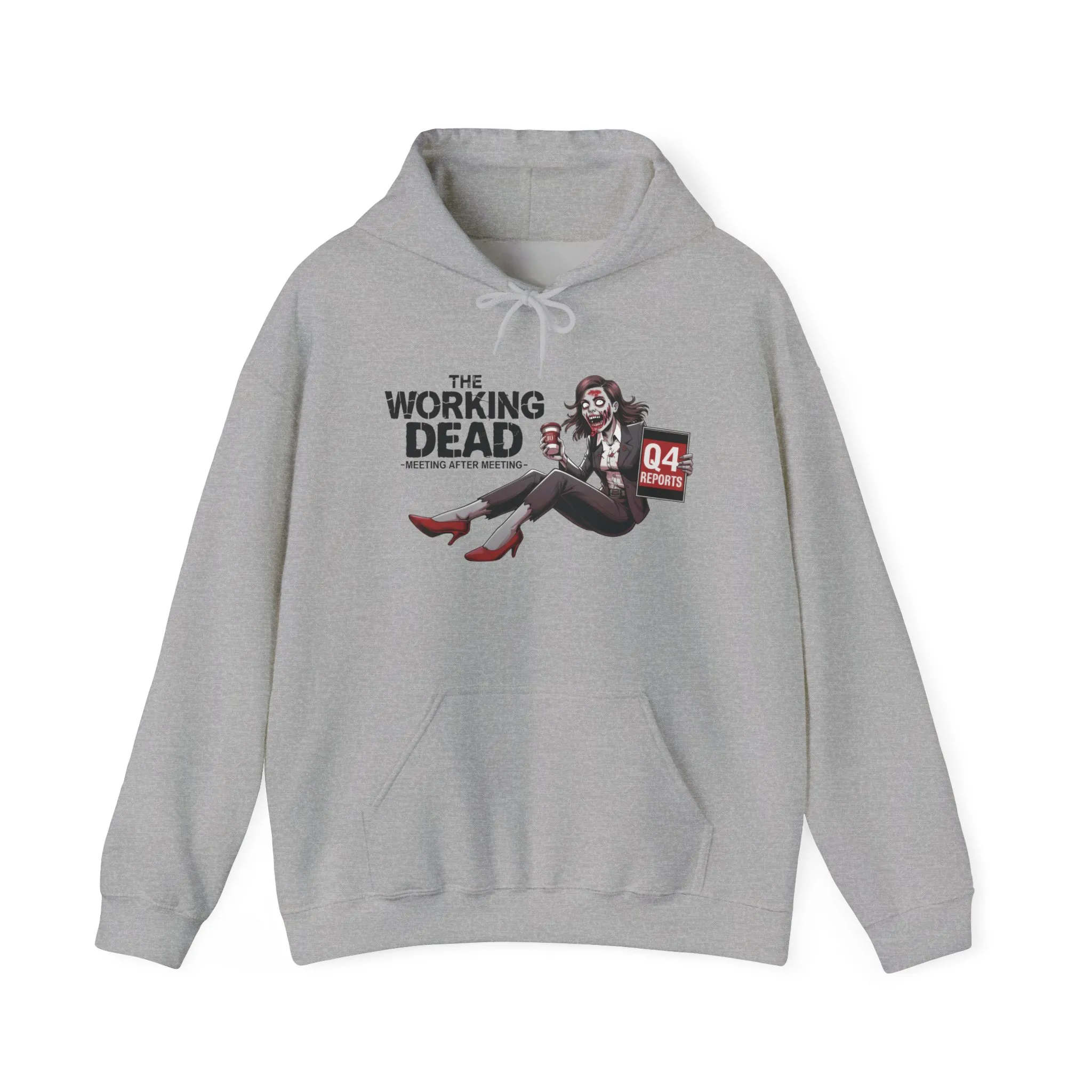 The Working Dead Women's Zombie Hoodie, Funny Office Meeting Sweatshirt, Halloween Zombie Top, Halloween Work Top - Image 9