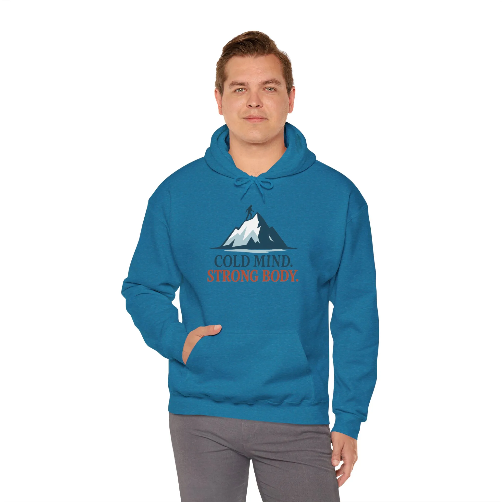 Mens Heavy Blend™ Hooded Sweatshirt, Cold Mind Strong Body Sweatshirt, Nordic Mountain Minimalist Pullover - Image 32