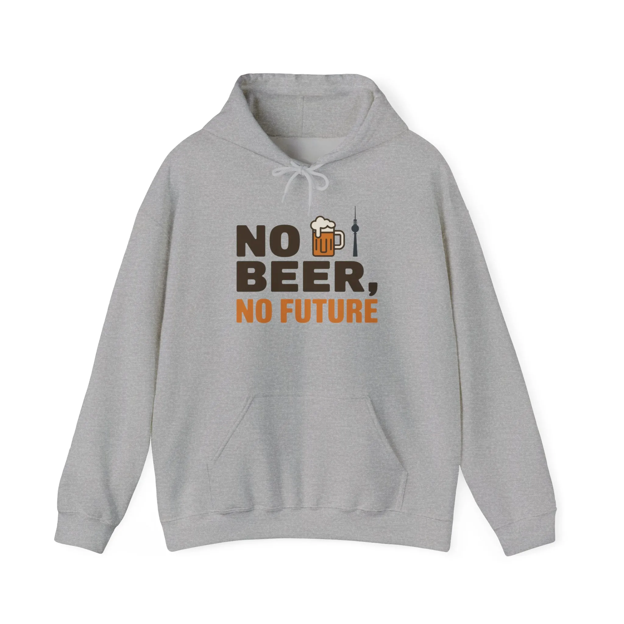 Mens Heavy Blend™ Hooded Sweatshirt, No Beer No Future Funny Beer Hoodie for Men - Image 2