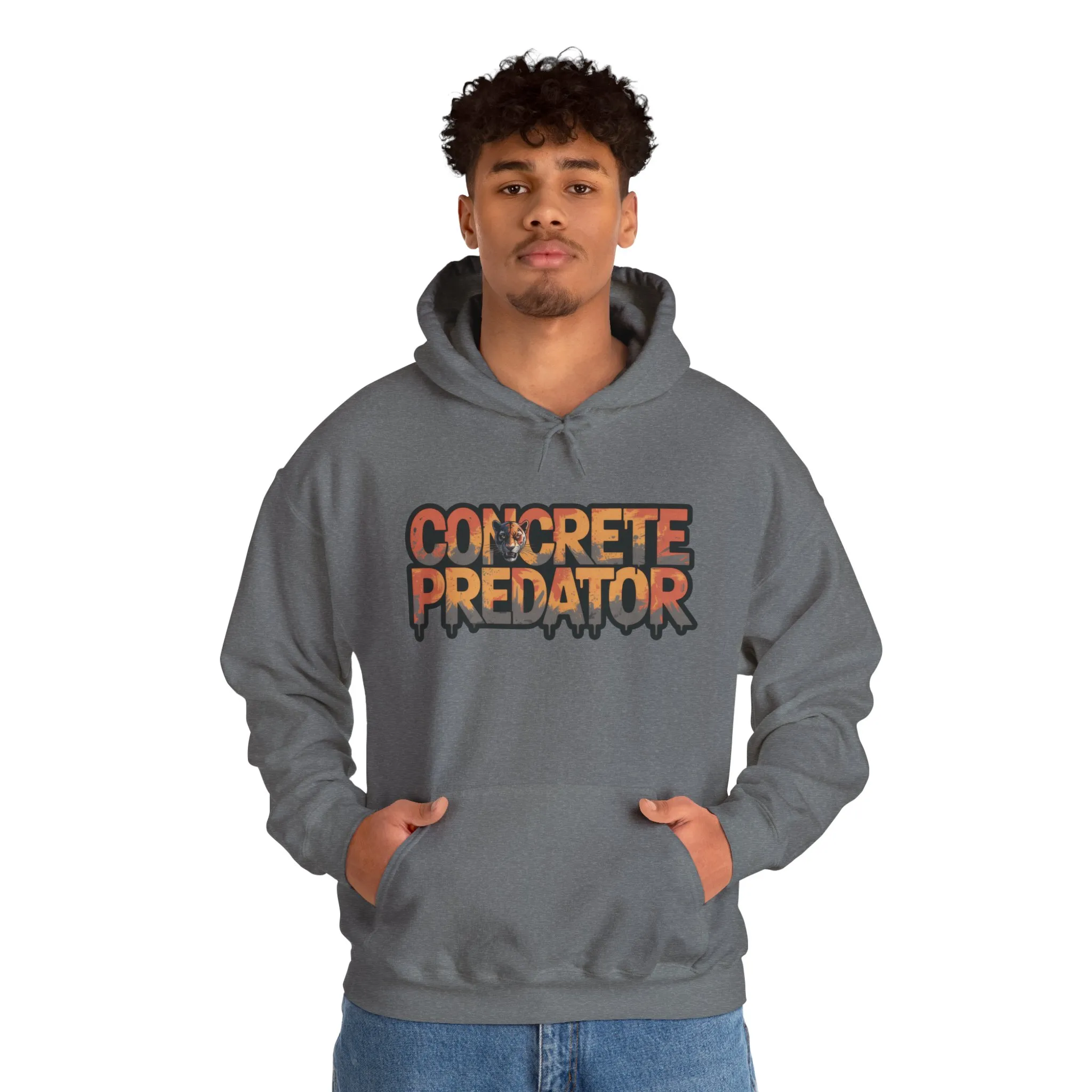 Mens Heavy Blend™ Hooded Sweatshirt, Concrete Predator Panther Hoodie Mens Urban Streetwear - Image 19