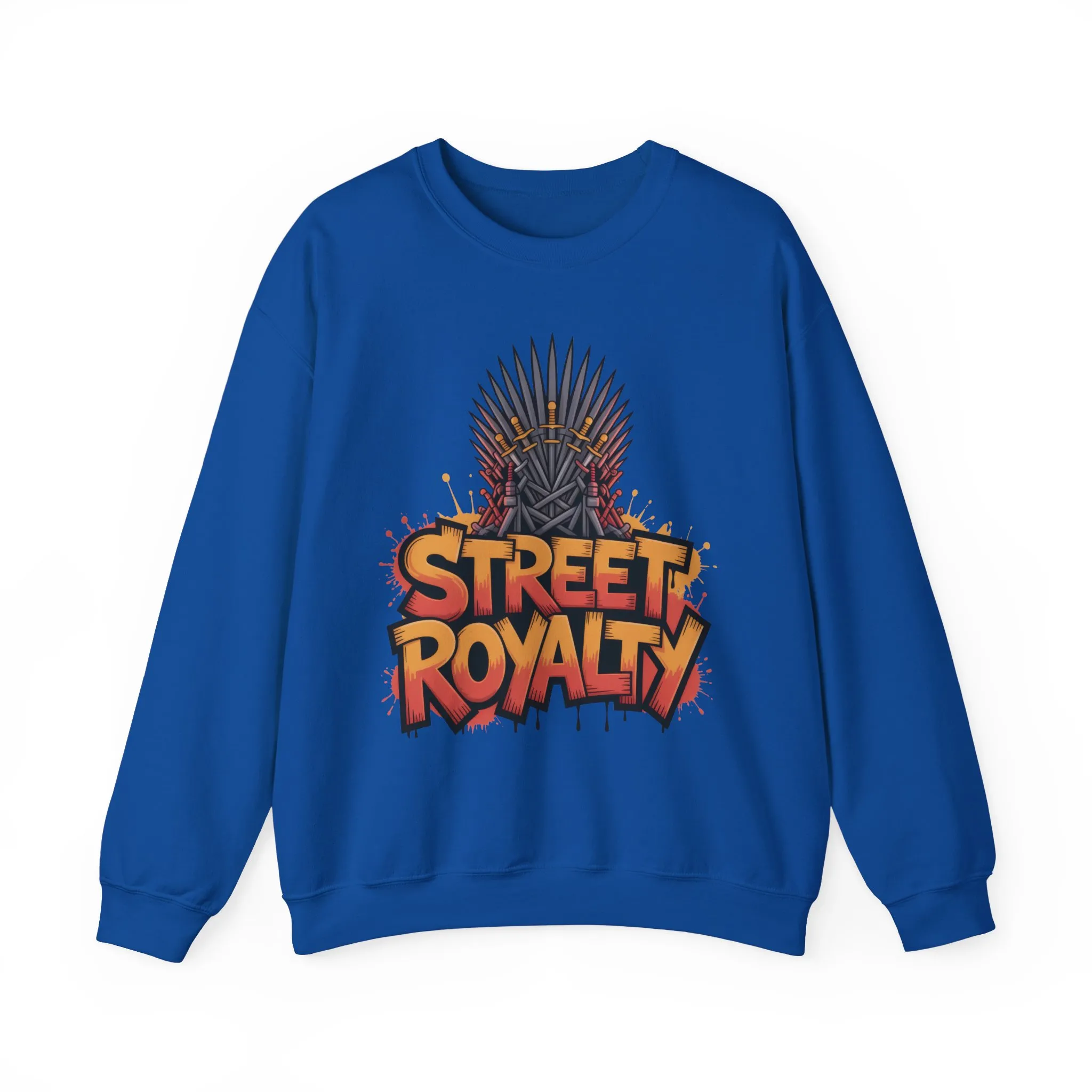 Street Royalty Men's Crewneck Sweatshirt, Graffiti Crown Graphic Pullover, Urban Streetwear Top for Men - Image 23