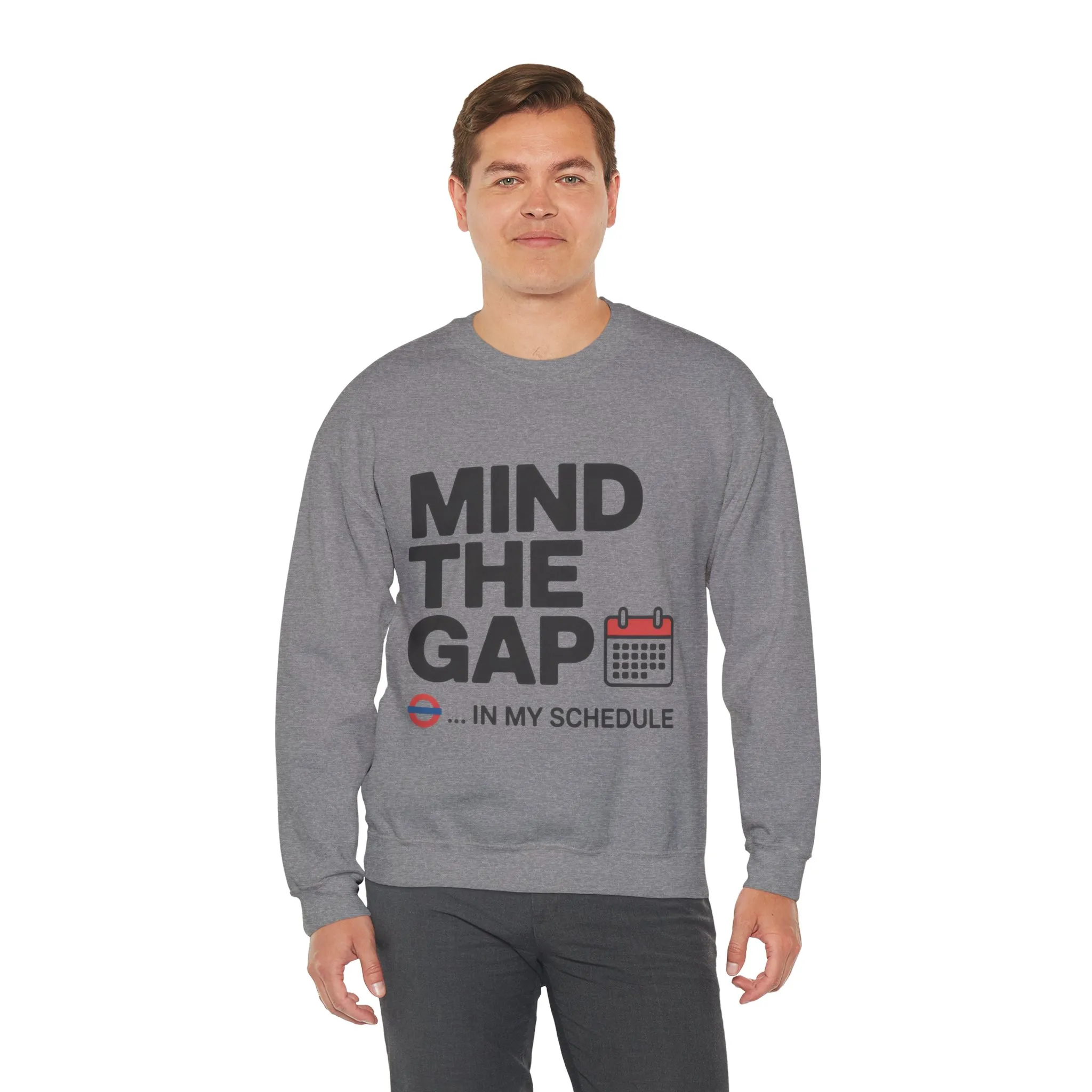 Funny Men's Sweatshirt, Mind The Gap Office Humor Graphic Pullover - Image 3