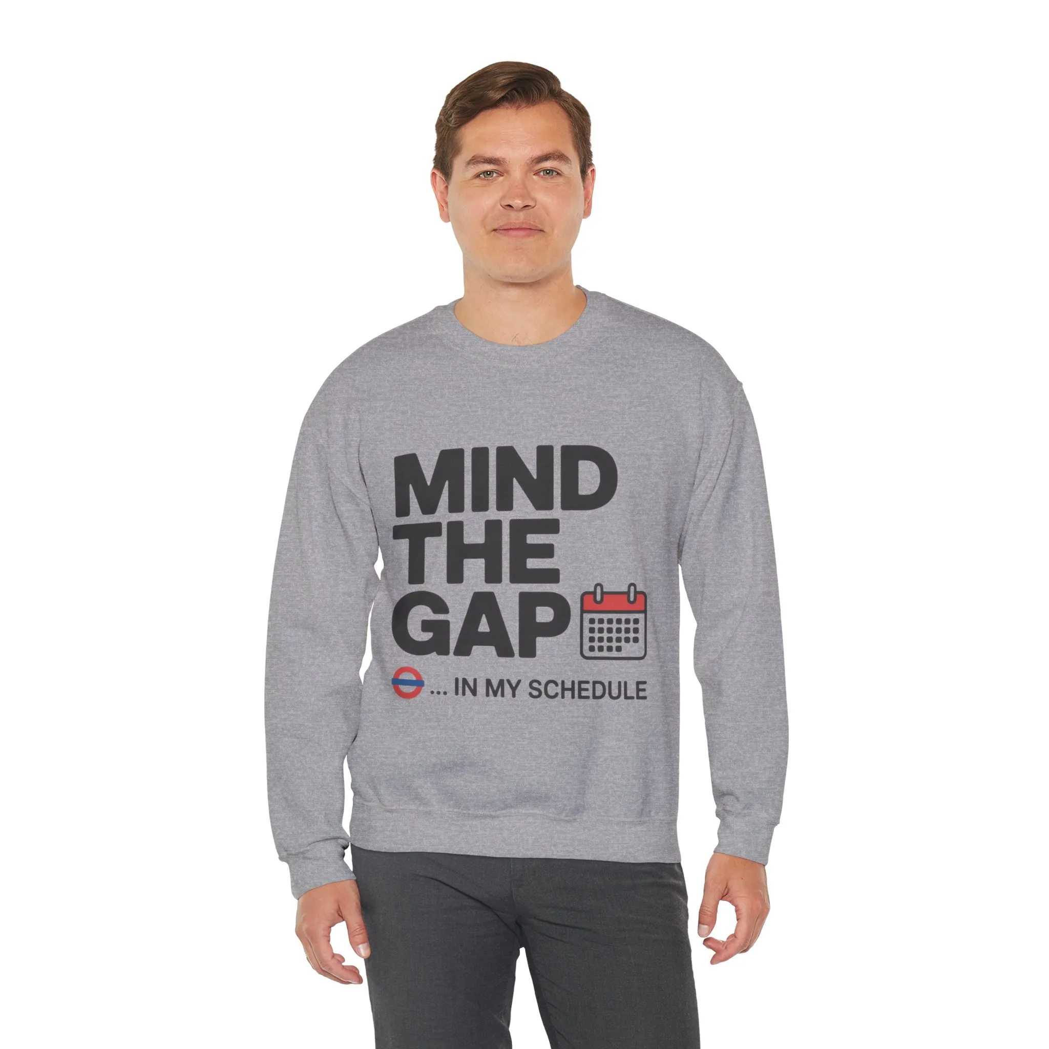 Funny Men's Sweatshirt, Mind The Gap Office Humor Graphic Pullover - Image 9