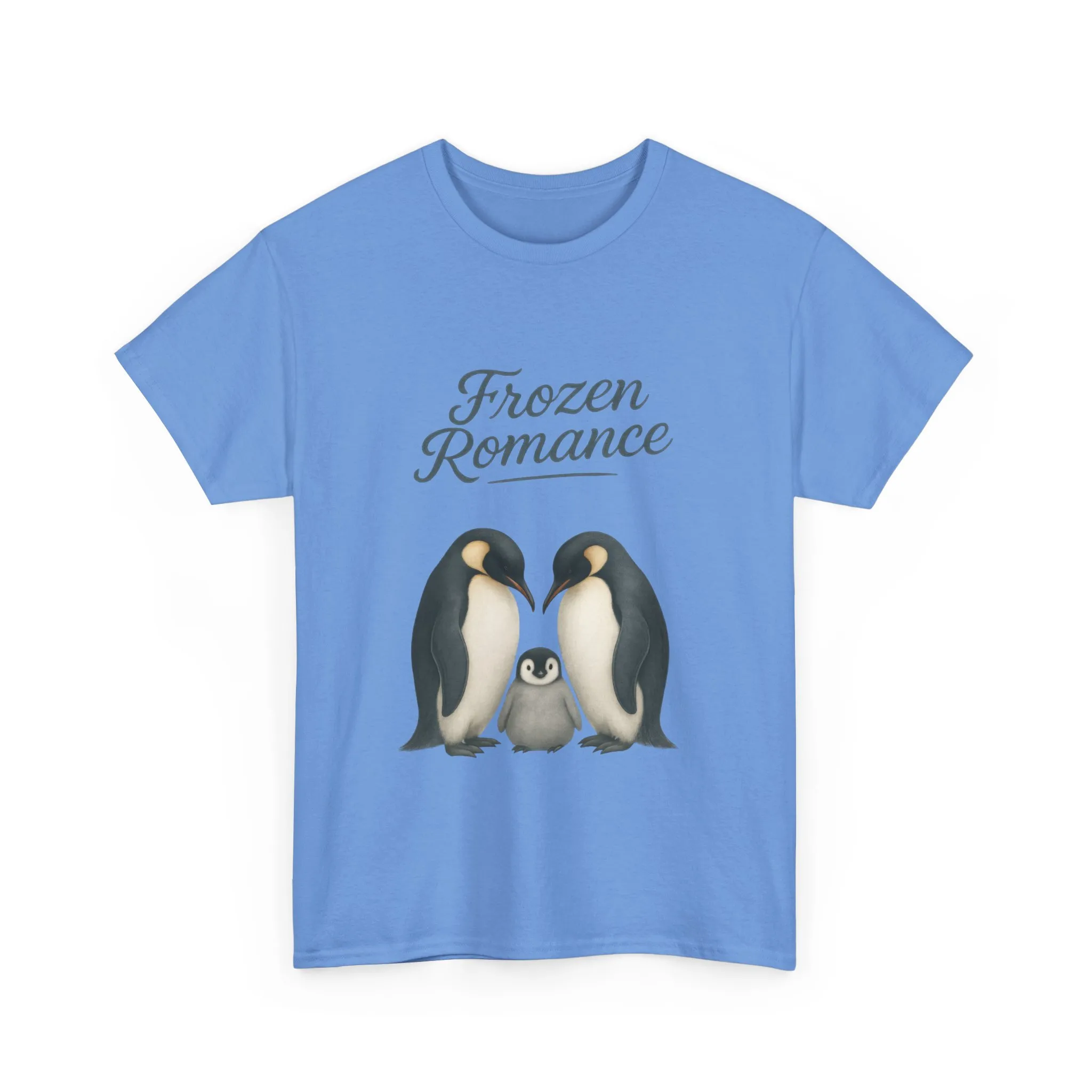 Womens Heavy Cotton Tee, Womens Frozen Romance Penguin T-Shirt, Cute Animal Graphic Tee, Love Birds Shirt Gift - Image 13