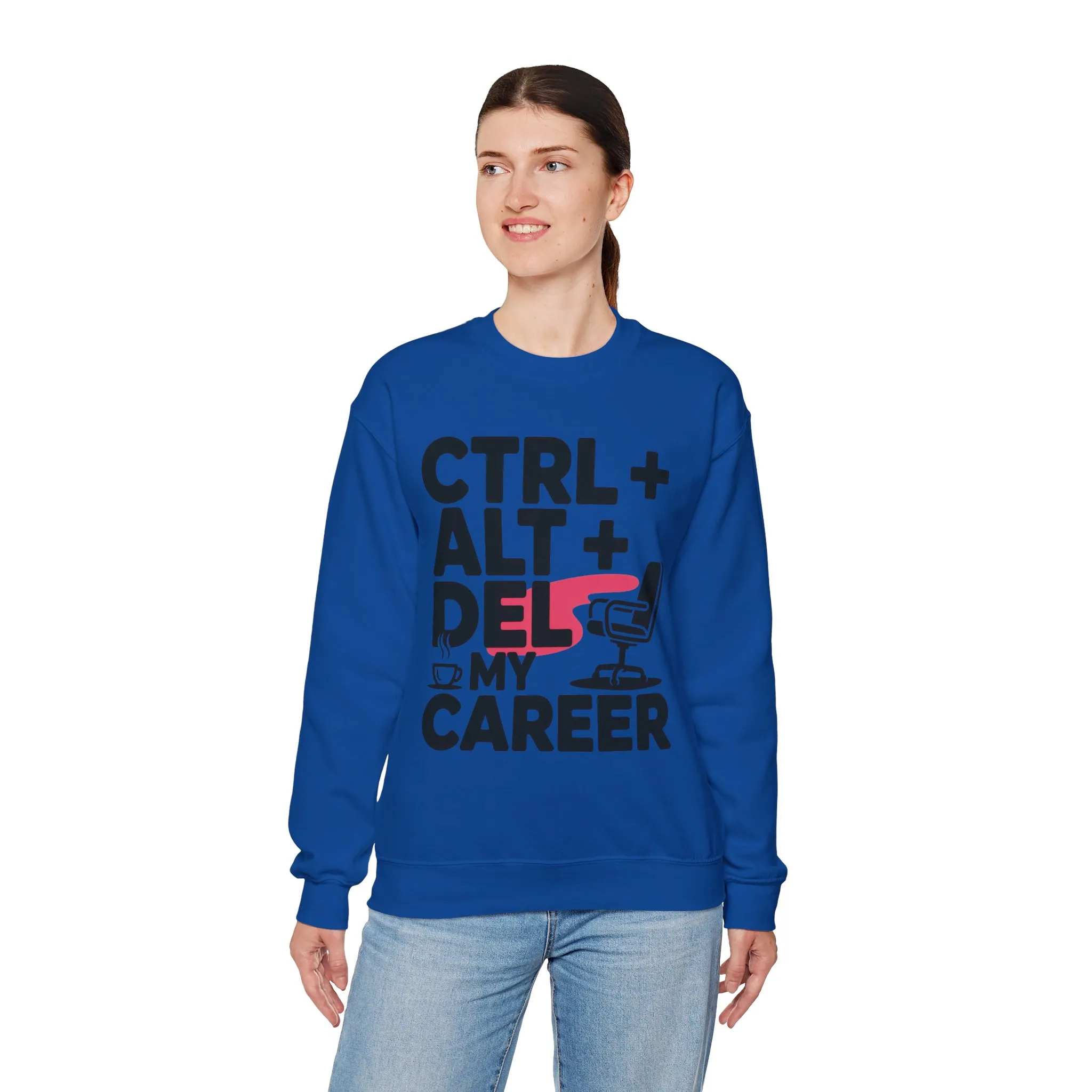 Ctrl Alt Del My Career Sweatshirt, Sarcastic Workwear Graphic Pullover, Funny Office Top, Women's Heavy Blend⢠Crewneck Sweatshirt - Image 21