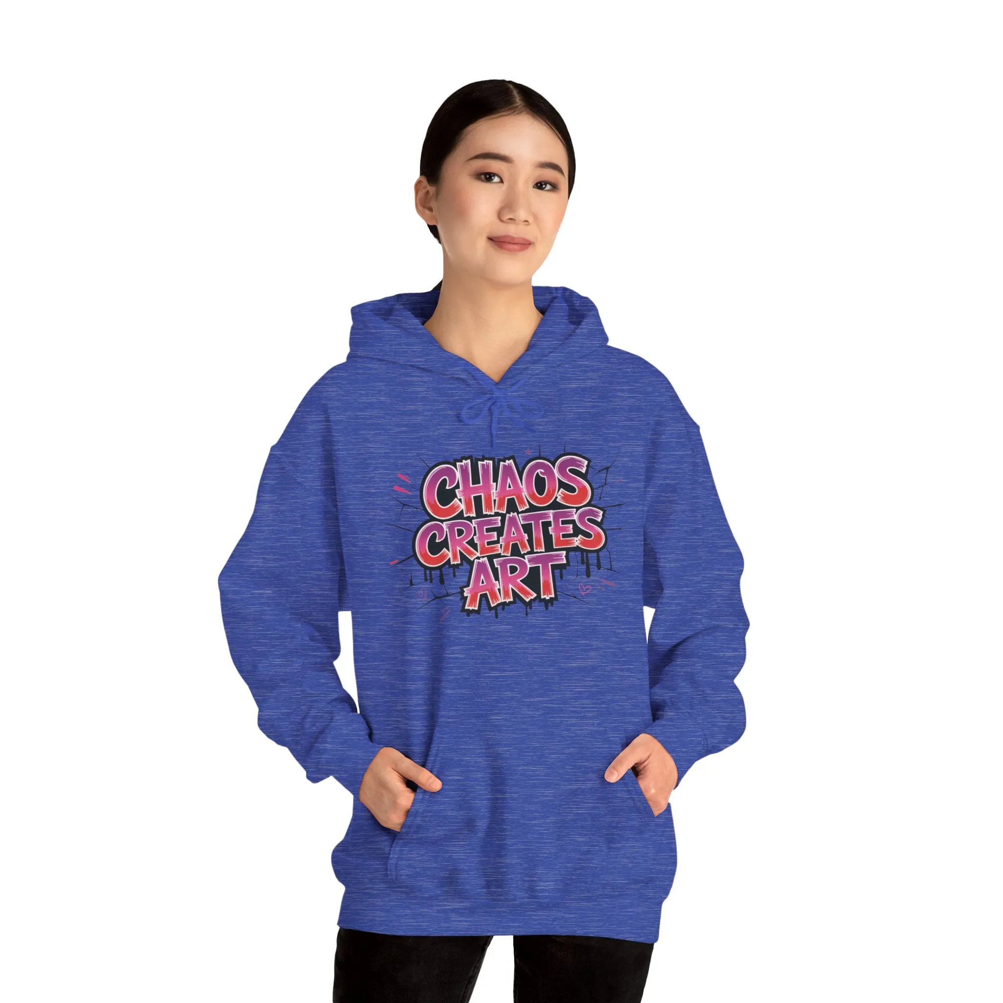 Women's Heavy Blend™ Hooded Sweatshirt, Chaos Creates Art Graffiti Hoodie Womens Streetwear - Image 39