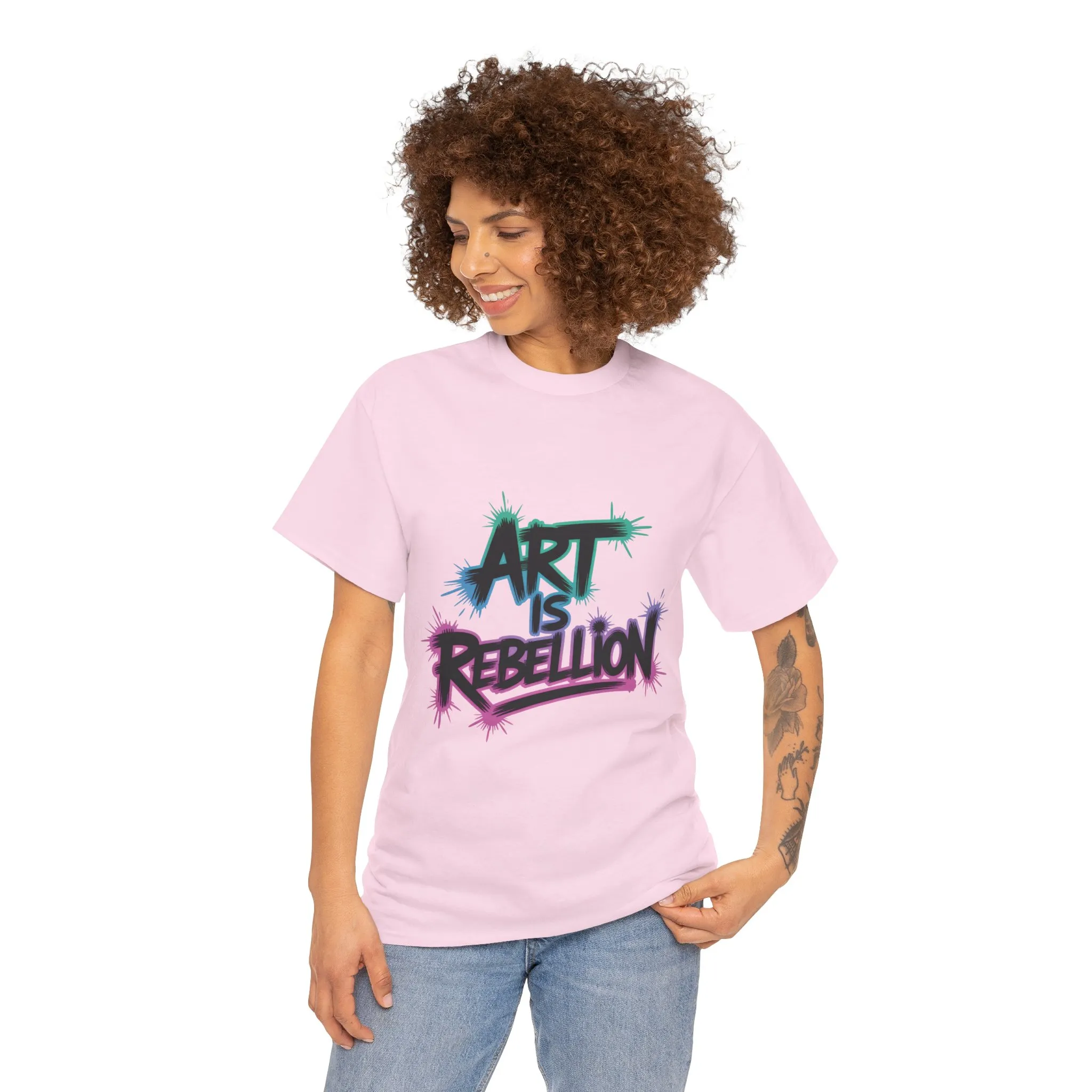 Art Is Rebellion Women's Graphic T-Shirt, Graffiti Street Art Tee, Bold Rebel Statement Top - Image 26