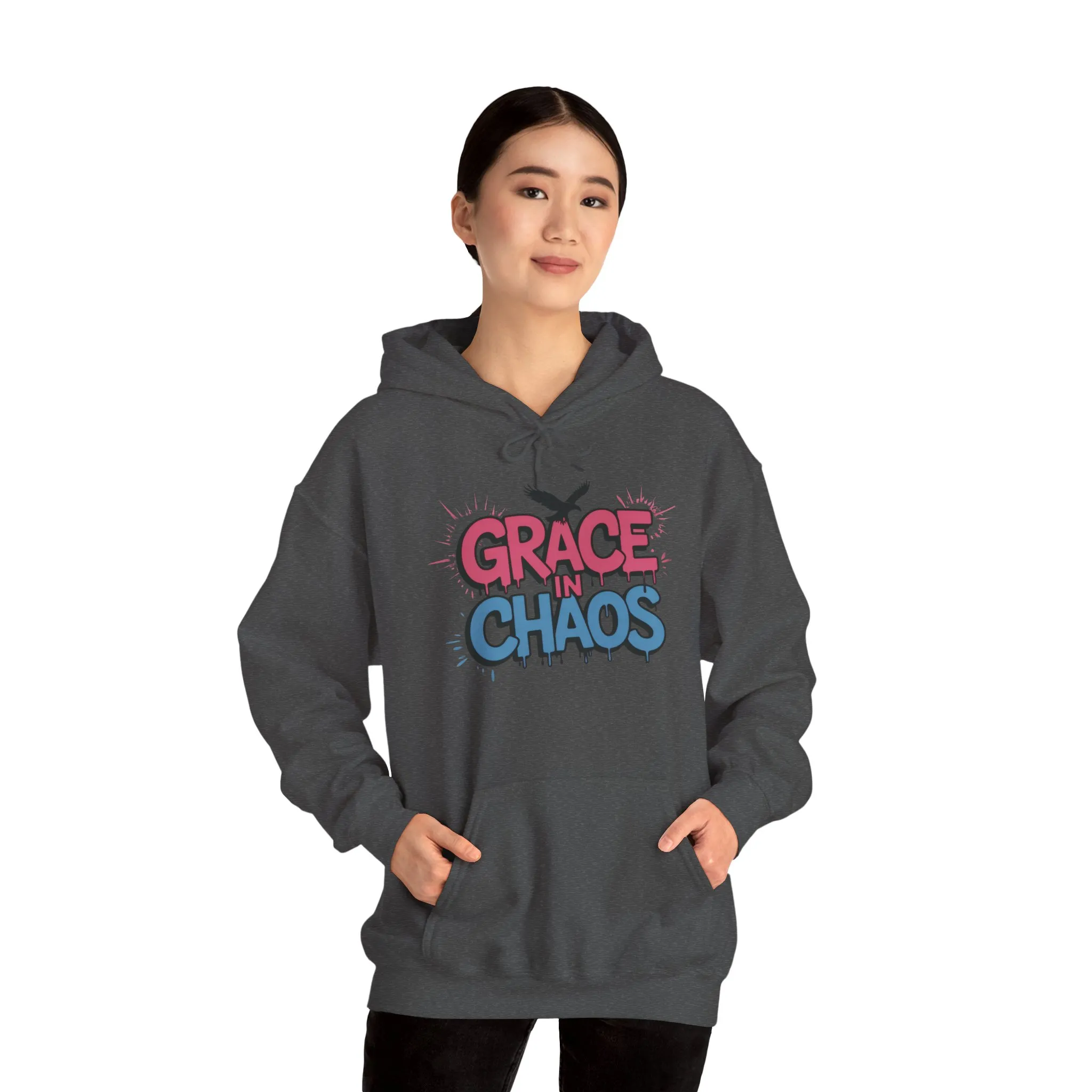 Women's Hoodie Grace in Chaos, Graffiti Dripping Street Art Urban Hoodie, Bold Graphic Pullover - Image 11
