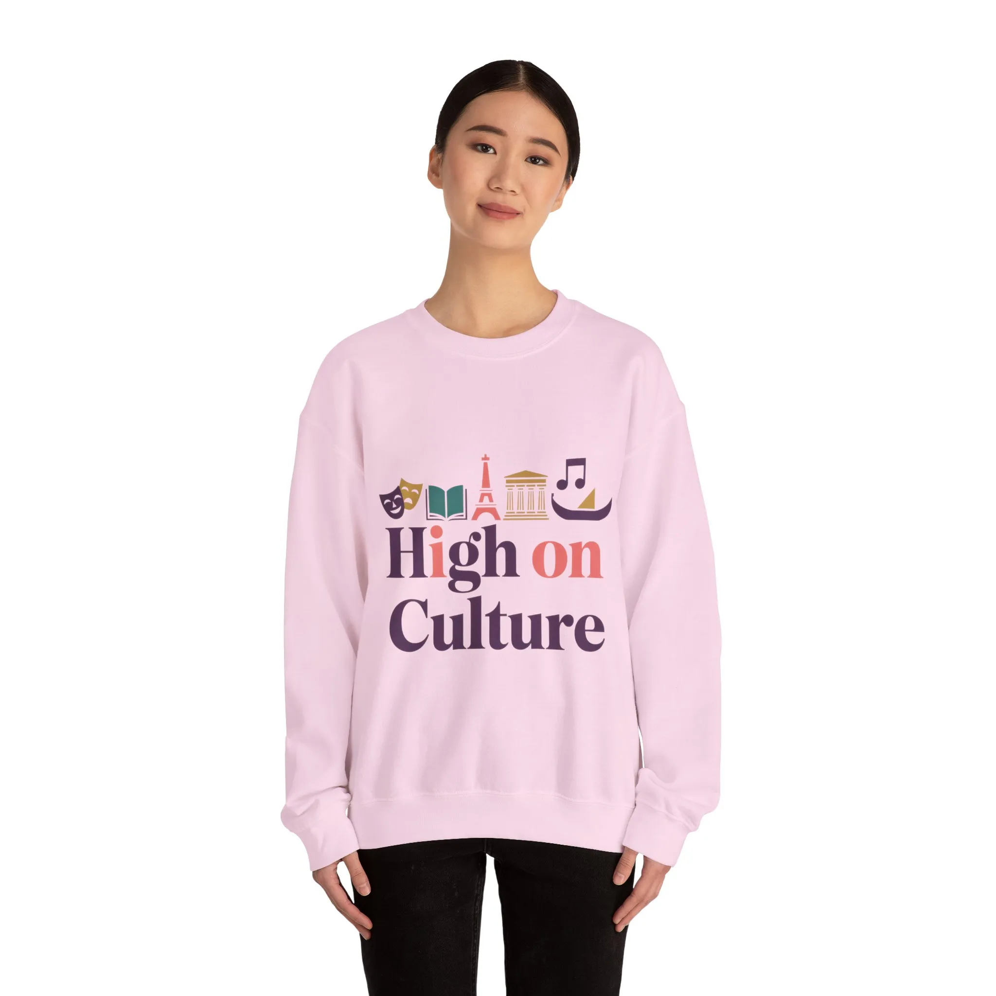 Womens Heavy Blend™ Crewneck Sweatshirt, High on Culture Womens Sweatshirt, Stylish Cultural Graphic Top - Image 26