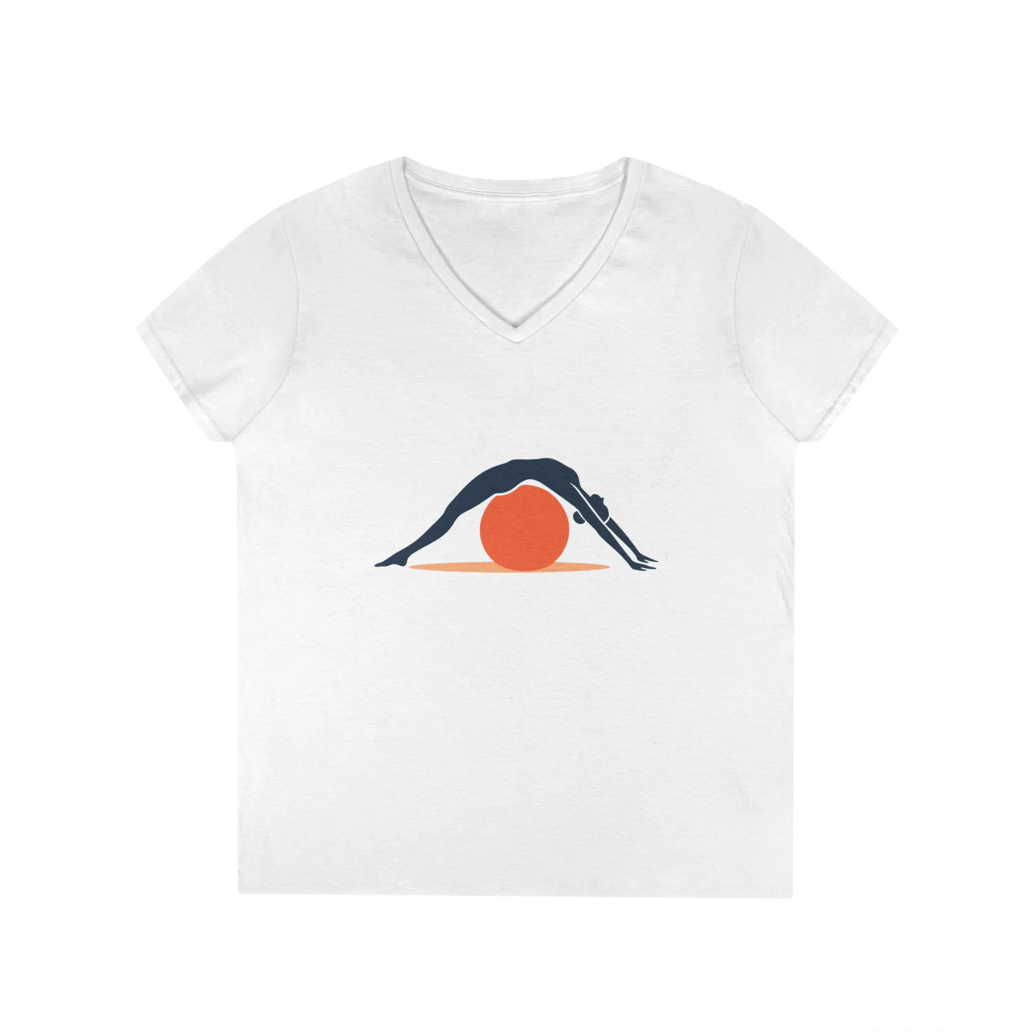 Ladies' V-Neck T-Shirt, Womens Pilates T-Shirt, Yoga Fitness Graphic Tee, Workout Gym Activewear Top - Image 2