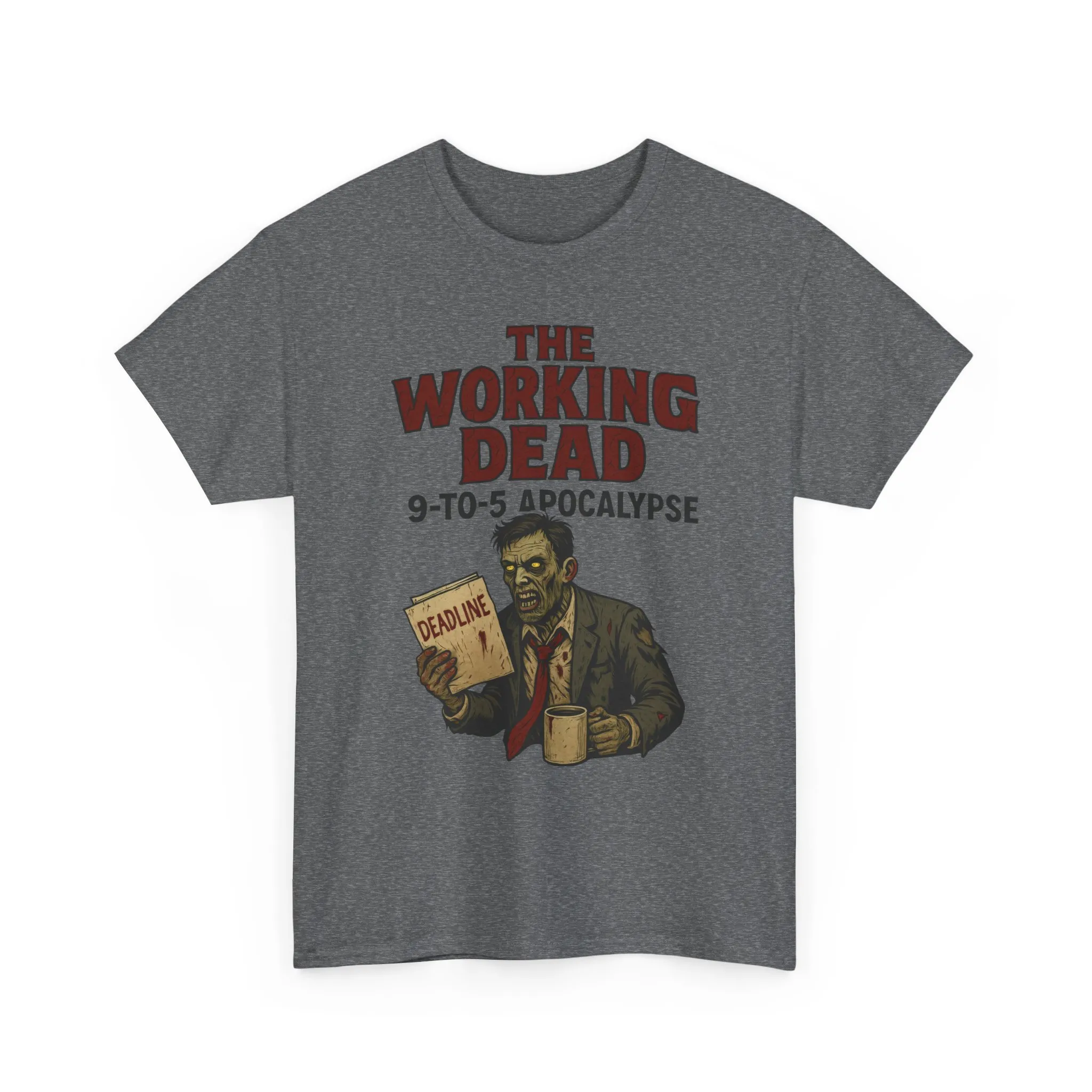 The Working Dead 9-to-5 Apocalypse Men's T-Shirt, Funny Horror Office Zombie Tee, Halloween Zombie Top, Work Humor Sweatshirt - Image 15