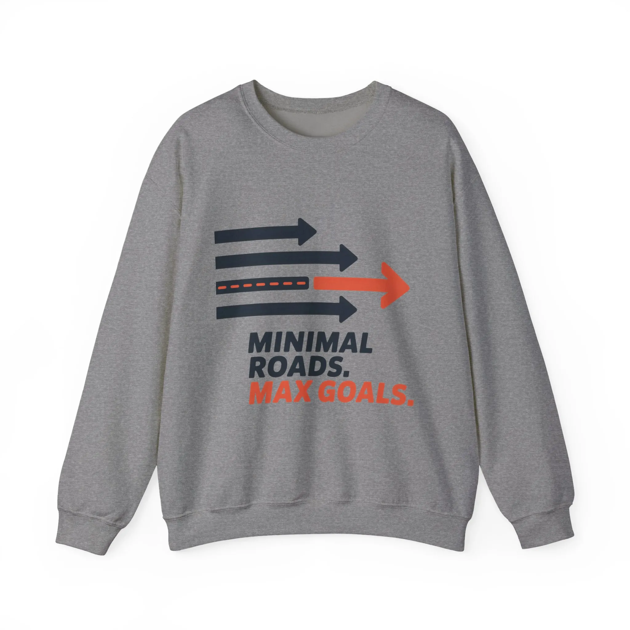 Mens Heavy Blend™ Crewneck Sweatshirt, Minimal Roads Max Goals Motivational Mens Sweatshirt - Image 13
