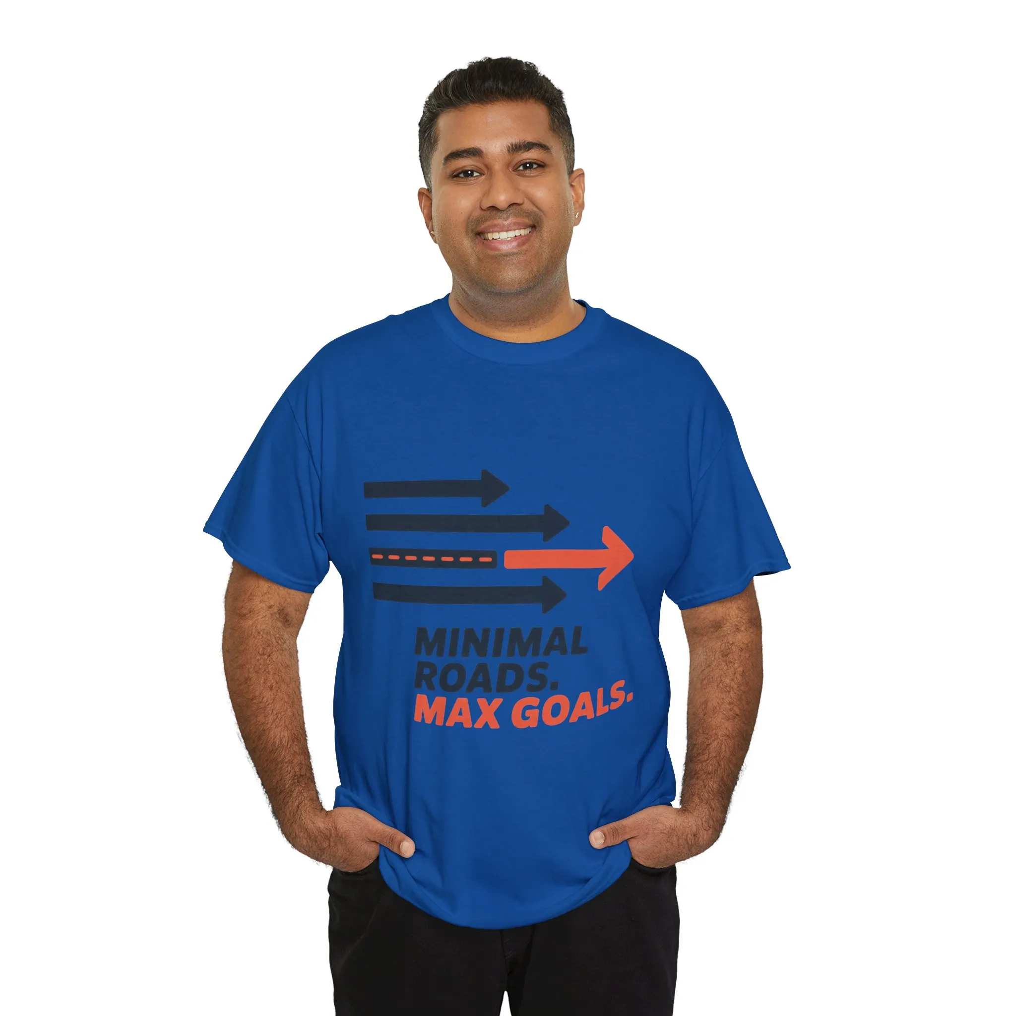 Minimal Roads Max Goals Motivational Mens T-Shirt, Urban Style Graphic Tee - Image 27