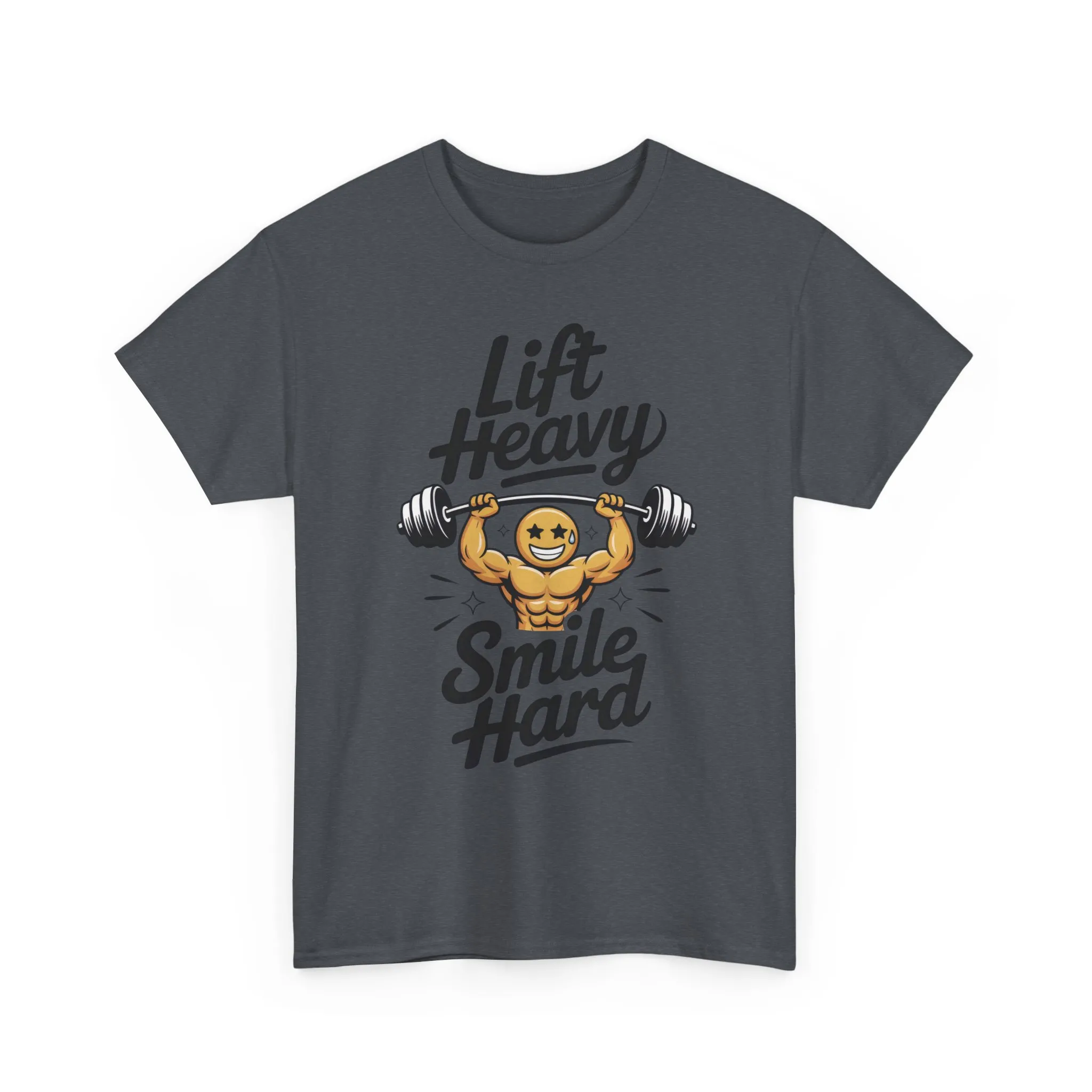 Mens Lift Heavy Smile Hard T-Shirt, Funny Gym Workout Graphic Tee, Mens Gym Tshirt - Image 22
