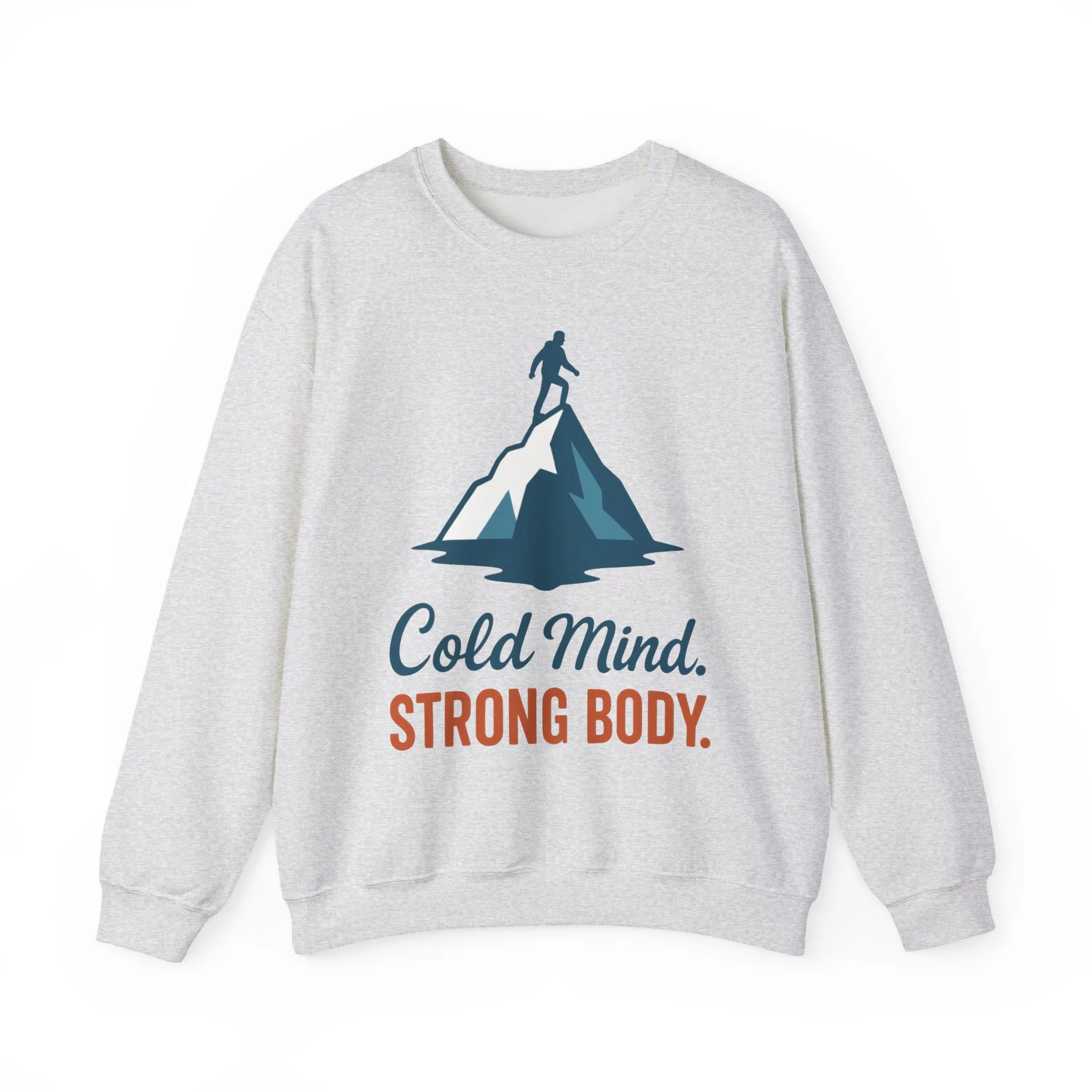 Mens Heavy Blend™ Crewneck Sweatshirt, Cold Mind Strong Body Sweatshirt, Nordic Mountain Minimalist Pullover - Image 5