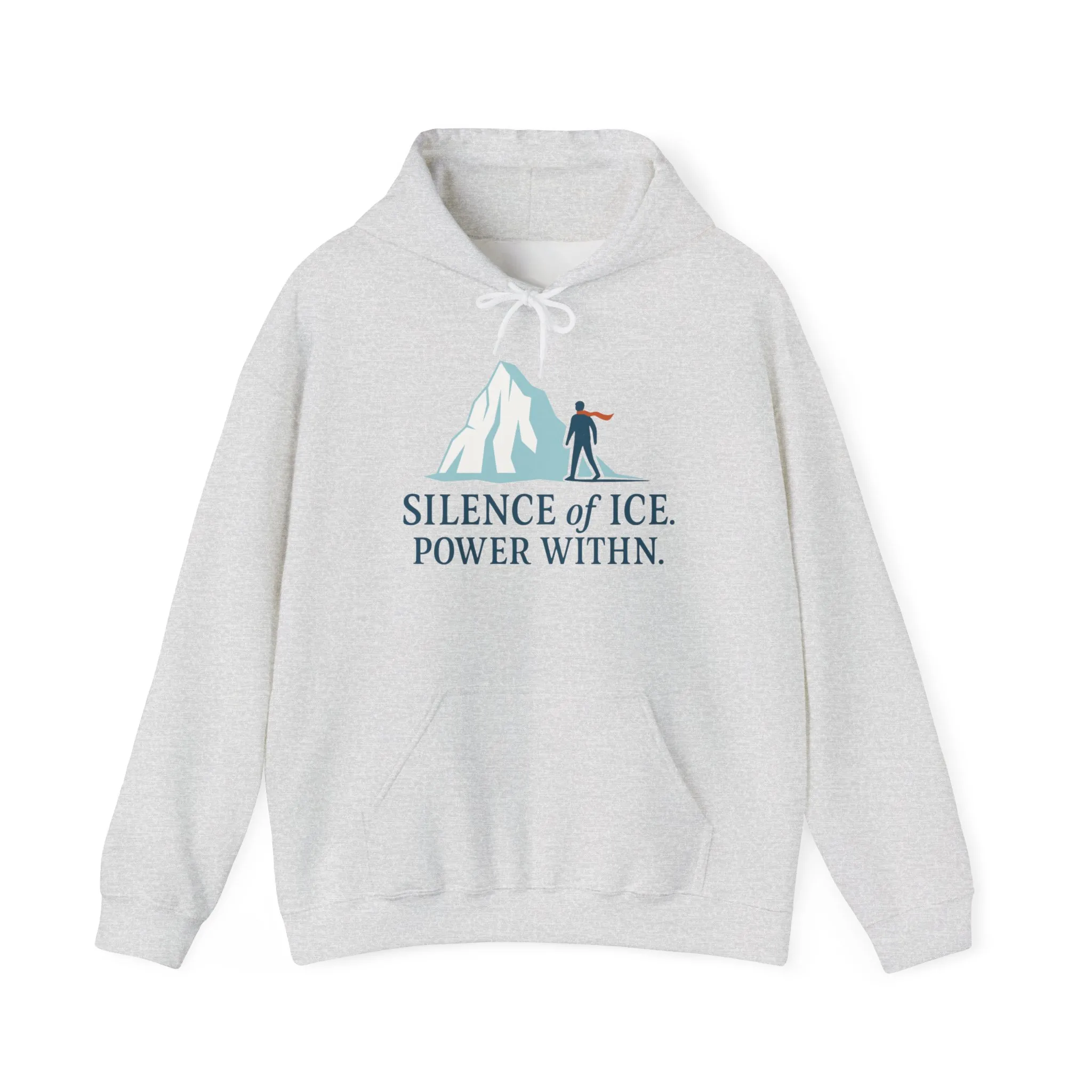 Mens Heavy Blend™ Hooded Sweatshirt, Silence of Ice Power Within Hoodie, Nordic Minimal Iceberg Graphic Streetwear - Image 5
