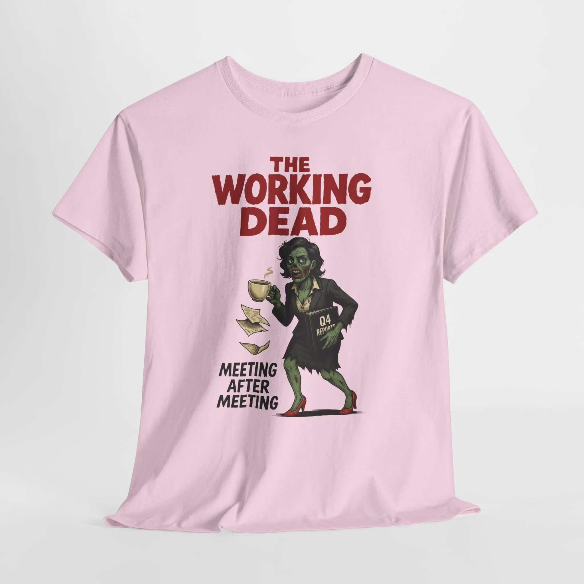The Working Dead Women's Zombie Funny Office T-Shirt, Meeting Humor Tee, Zombie Work Top, Halloween Work Tee - Image 27